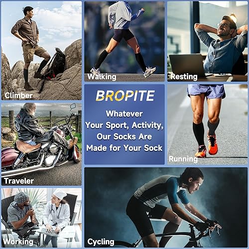 Miniatura 4 de bropite Calcetines de compresión con cremallera para mujer y hombre - 2 pares, hasta la pantorrilla y la rodilla, 15-20 mmHg, punta abierta,