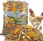 10oz Chicken Nesting Herbs - Dried Herb Layer Feed Coop and Run Insulation Roosting Bars for Box Pads Supplies Laying Hens Chicks Vacuum Packed Bedding Winter