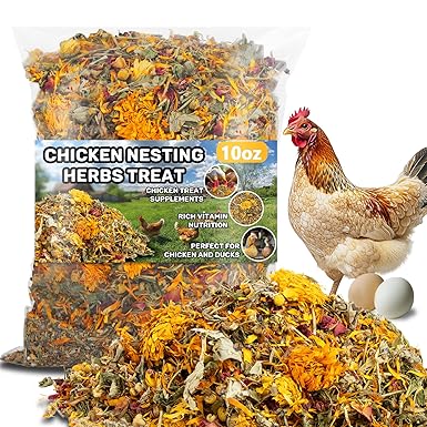 MAQIHAN 10oz Chicken Nesting Herbs - Dried Herb Layer Feed Coop and Run Insulation Roosting Bars for Box Pads Supplies Laying Hens Chicks Vacuum Packed Bedding Winter