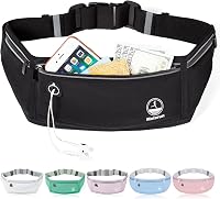 Molarun Slim Running Belt Fanny Pack for Women Men - Water-Resistant Phone Holder, Fits 24-46" Waists for Running Hiking