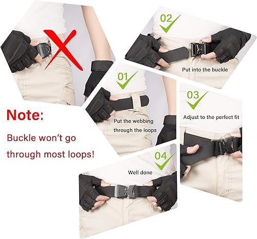 Miniatura 8 de Cinturón táctico JUKMO, cinturón de nailon para pistola militar de 1.5 pulgadas con hebilla de liberación rápida resistente