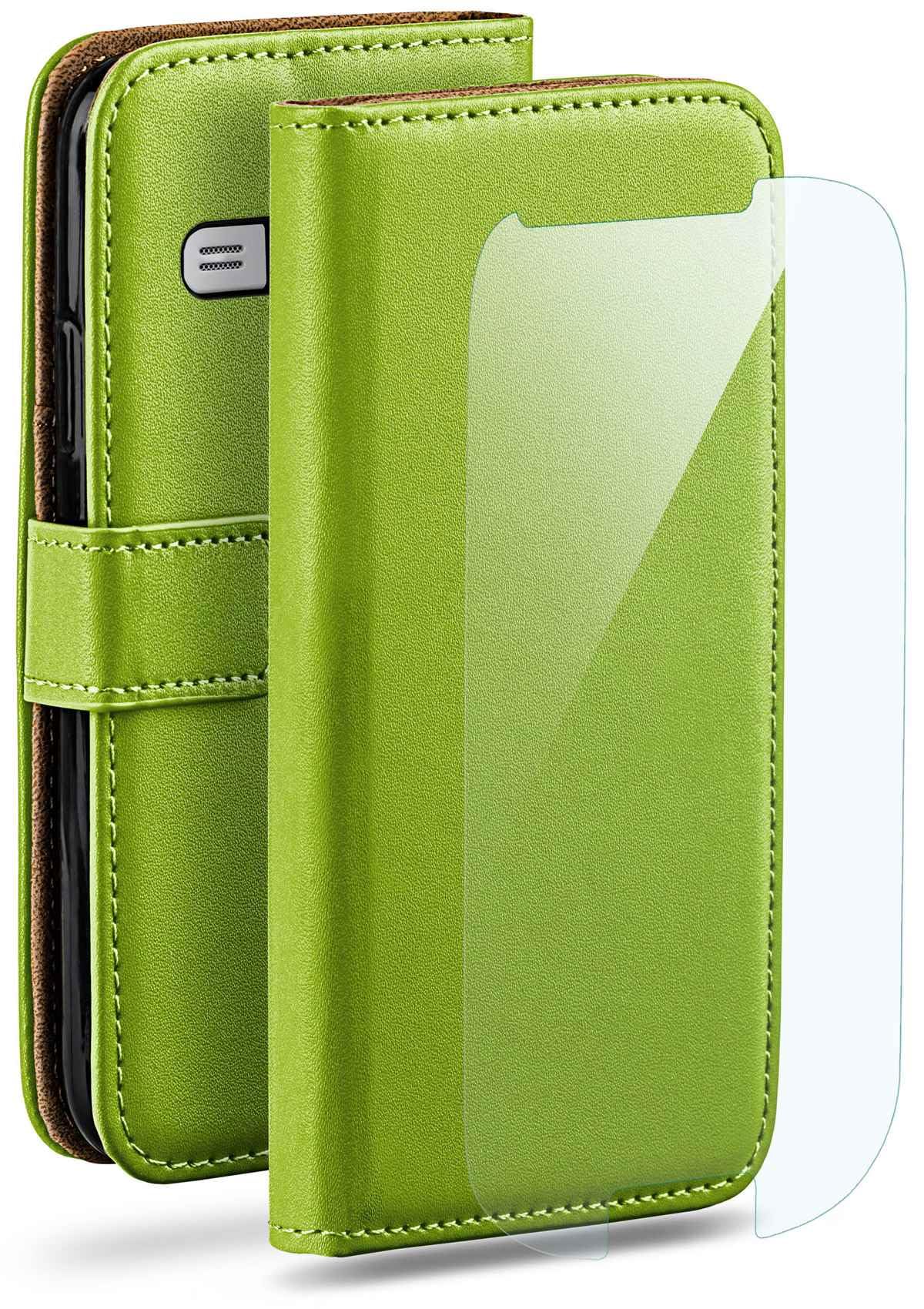 Premium 360° Protection Set compatible with Samsung Galaxy S3 Mini | Phone full security [Case + Foil] Cover both sides with smartphone case and film, Green