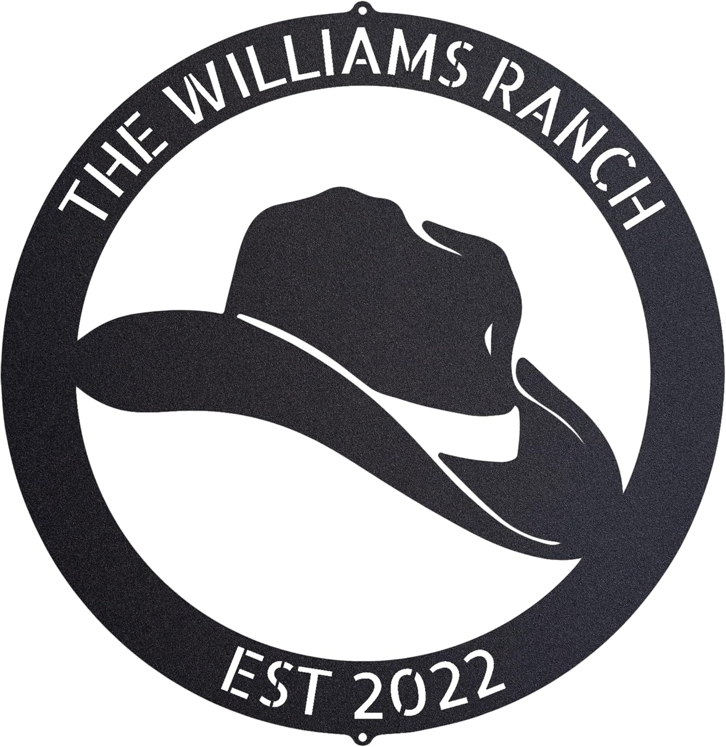 Custom Cowboy Hat Ranch Sign Personalized Metal Sign