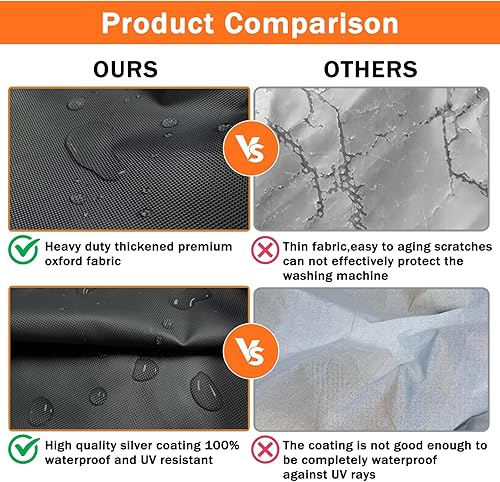 Miniatura 4 de AKEfit Cubierta para lavadorasecadora para carga frontal, cubierta de lavadora impermeable, a prueba de polvo y anti-UV, fundas Oxford resistentes