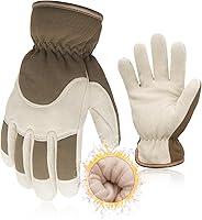 Vista 15 de HANDLANDY Guantes de trabajo aislados, guantes térmicos de invierno impermeables para hombres y mujeres Negro-Amarillo