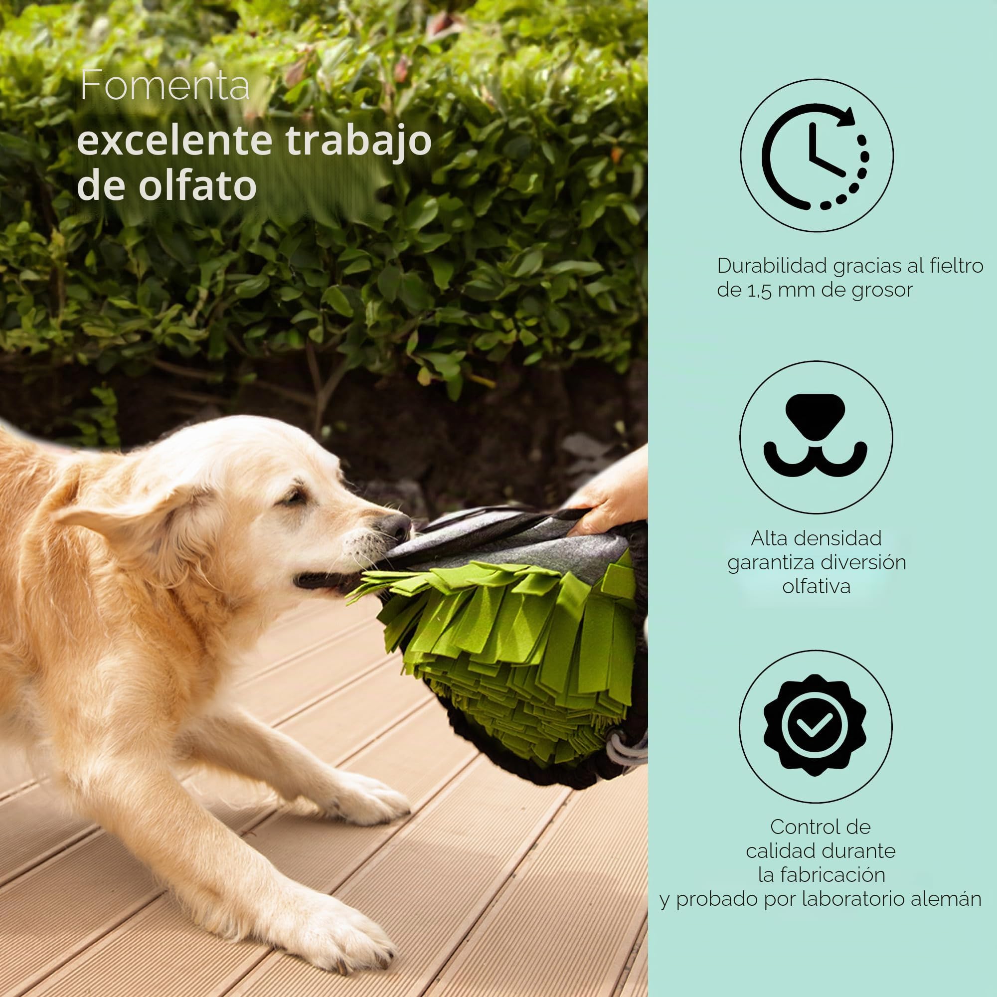 Tierfein Alfombra para olfatear Perro – Juguete Inteligente para Perros pequeños y Grandes – Lavable y tamaño Ajustable – Juguete para Cachorros y Entrenamiento de Inteligencia para Perros