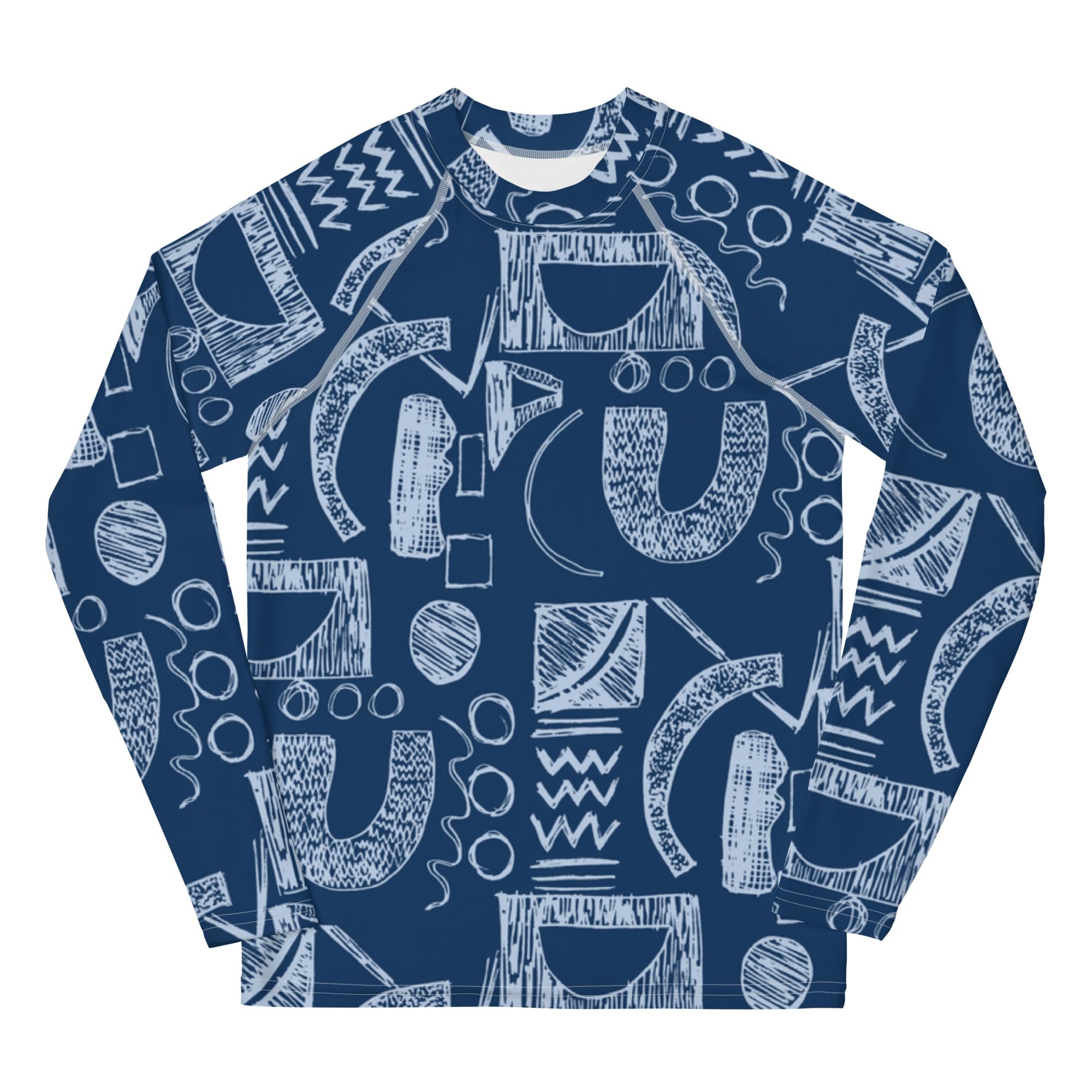 Rashguard Jugend Jungen, Langarm, Badeshirt, Schwimmshirt, Sonnenschutz, Badebekleidung, Schnelltrocknend, UPF 50+, Rash Top mit Print, Rash Guard Shirt, UV Shutz, Figure, 134-158 cm (10)