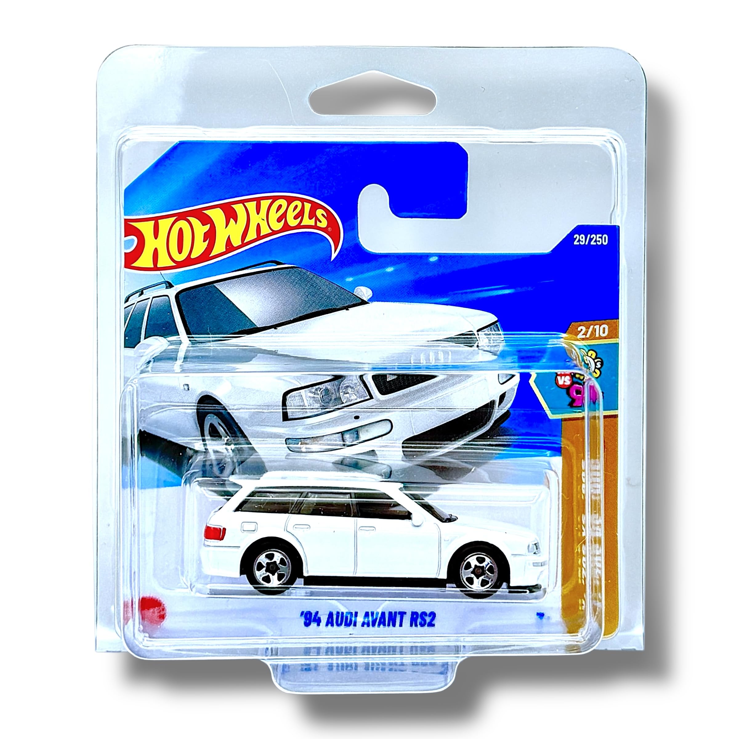 Hot Wheels '94 Audi Avant RS2 (White) 2/10 HW: '70s vs 90s - 2025-29/250 (Short Card) - includes a KLAS Car Keeper Protector Case - HYX60