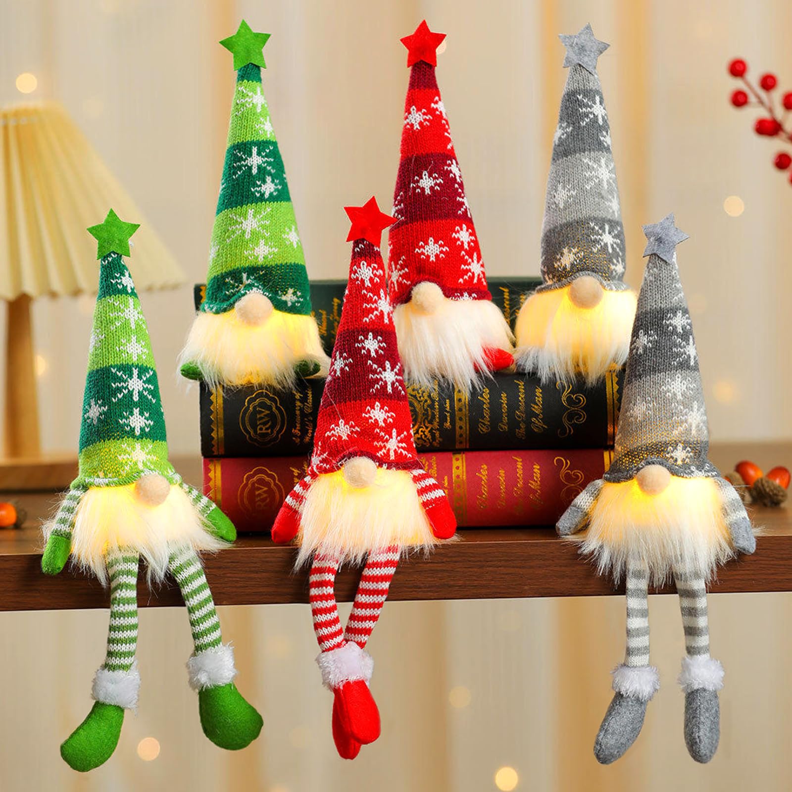 Village De Noël Lumineux Avec Lutins Et Père Noël - Multicolore - L 31 X P 19 X H 205 Cm