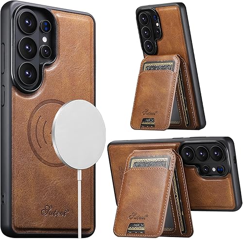 Miniatura 34 de PASNEW para iPhone 17 Estuche, Compatible con Carga Inalámbrica Magsafe Soporte para Tarjetas Cartera de Cuero Protección Magnética A Prueba de