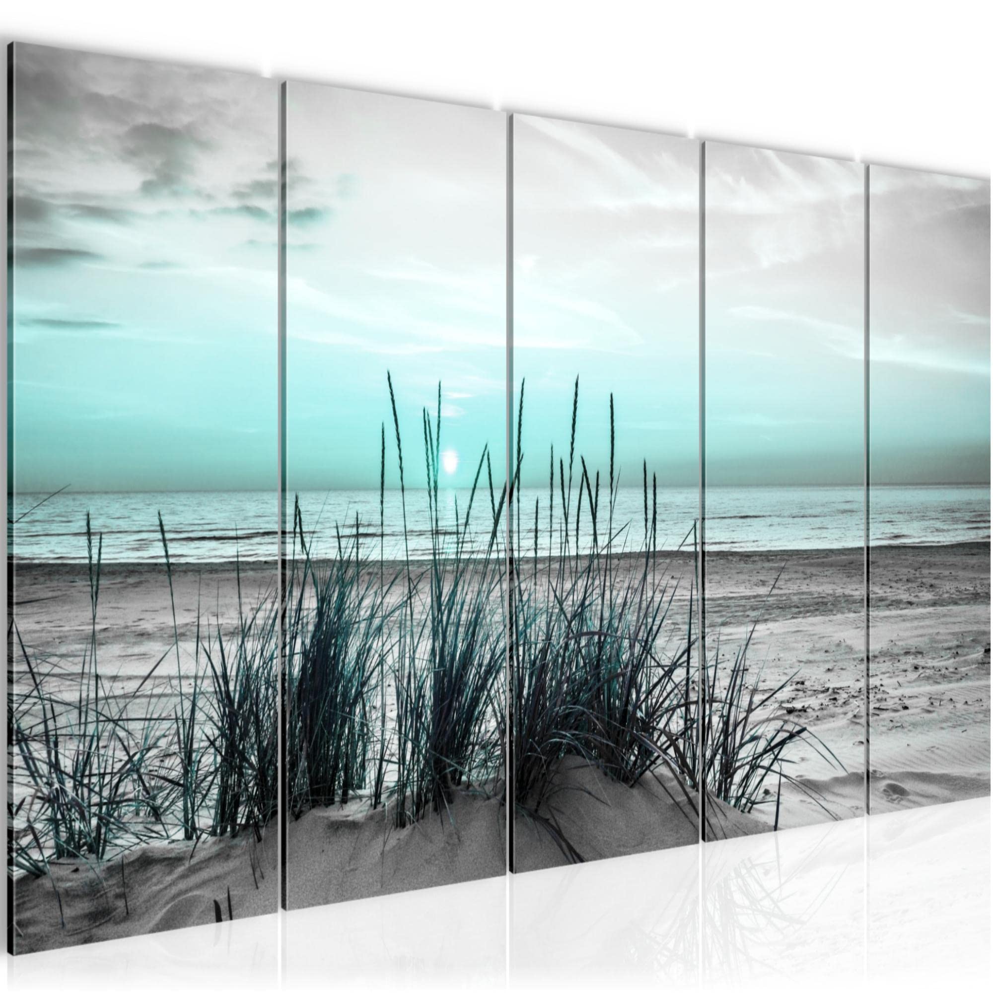 Runa Art Sunset Turquoise Wall Art Beach Sunset Canvas Picture Non-Woven Wall Decoration For Living Room And Bedroom 043756C