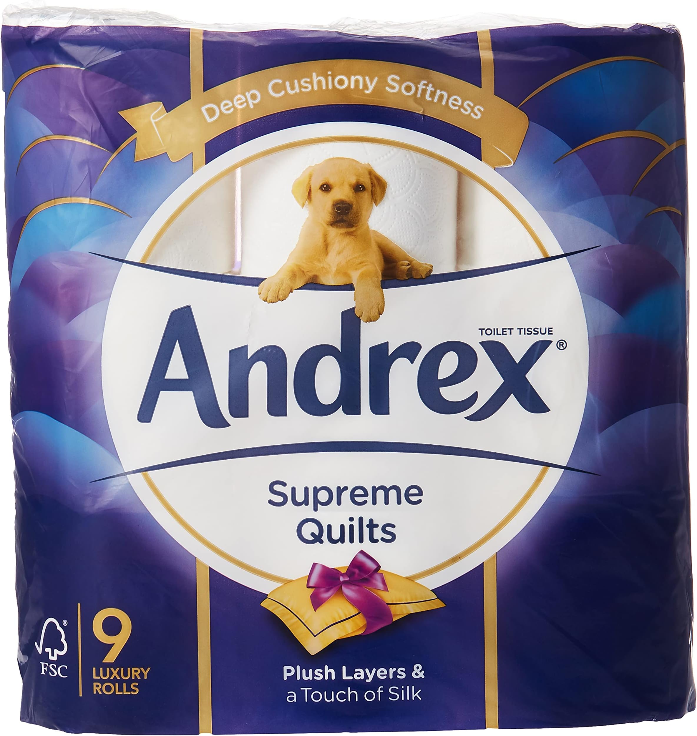 Quilts Toilet Roll Tissue Paper, 9 Rolls