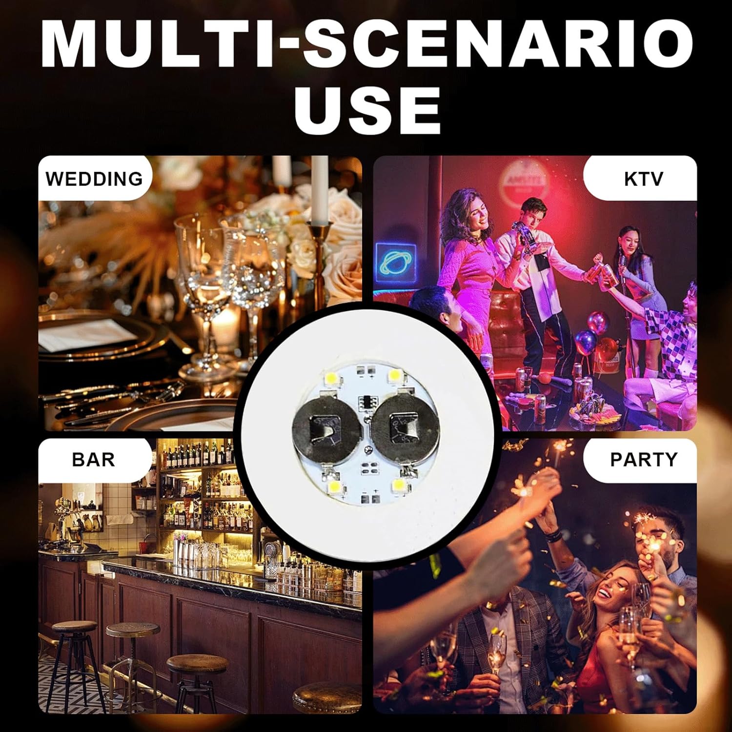 100 PCS LED Coaster, Light Up Coasters for Drinks, Liquor Bottle Lights Stickers Coasters, Flash Light Up Bar Coaster for Club, Bar, Party, Wedding Decor - Image 5