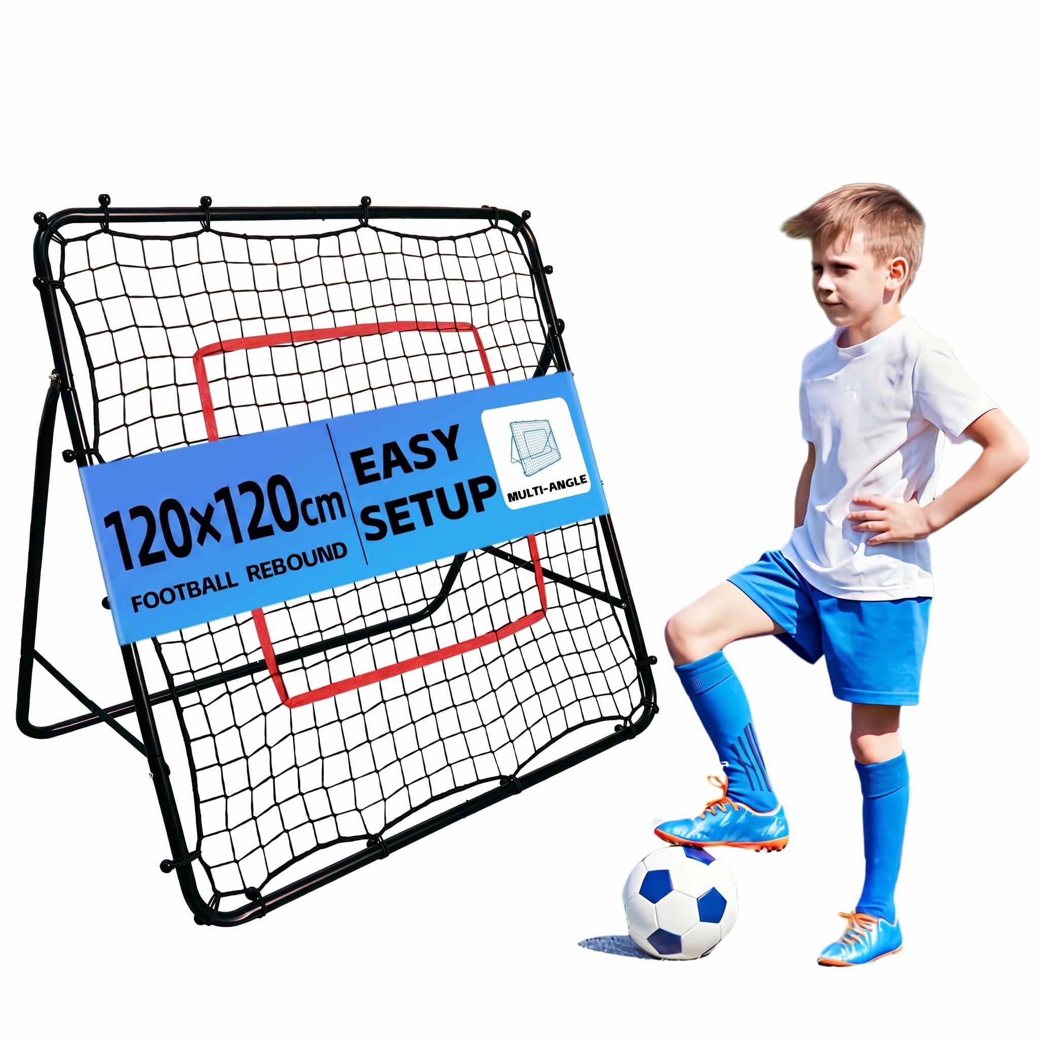 Kapler Red de rebote para portería de fútbol para niños, pared de rebote al aire libre para entrenamiento eficaz