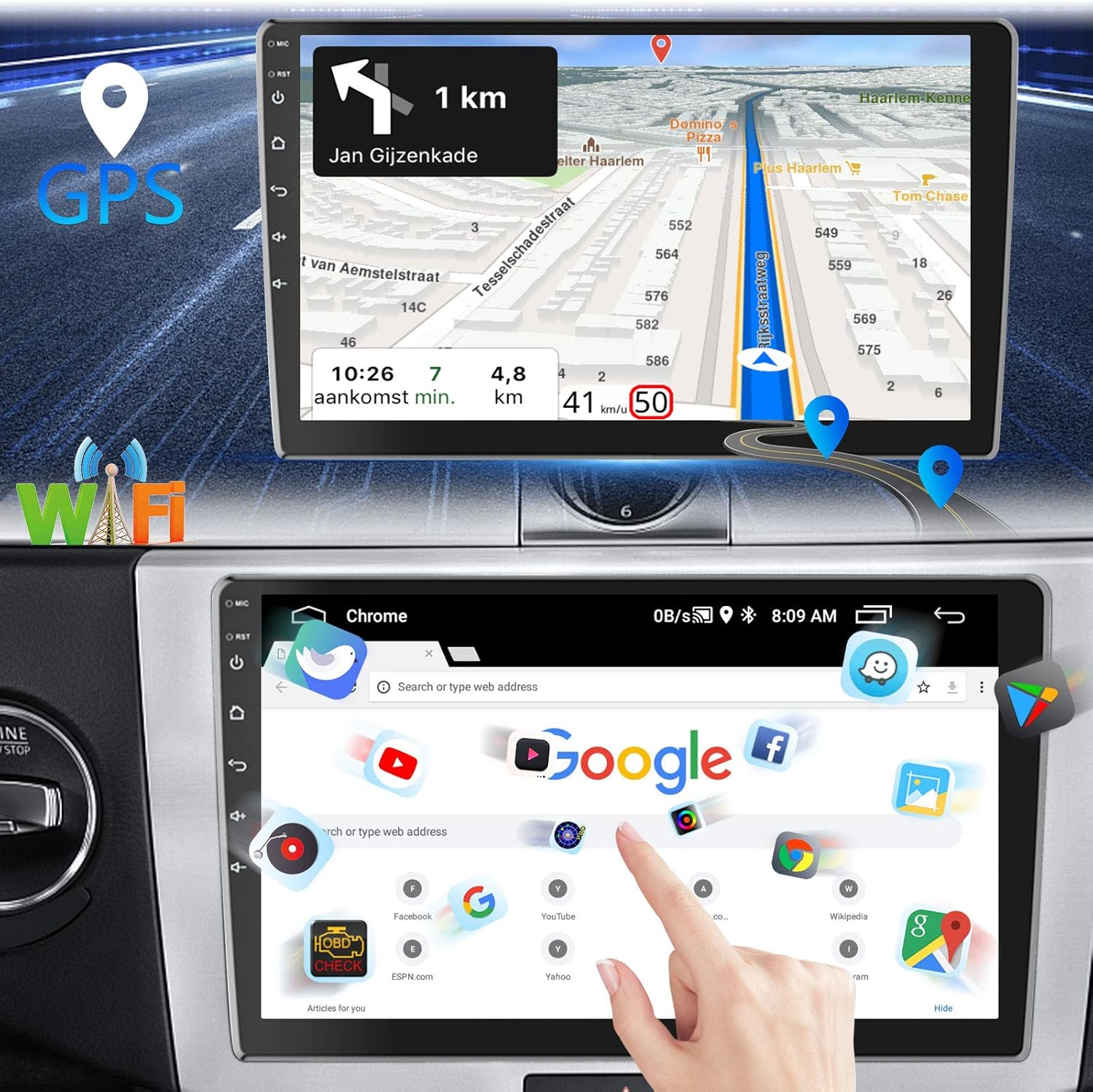 🛒 Flаѕh Sаlе Podofo Android 10 inch Double Din Car Radio, Bluetooth Car Stereo with Touch Screen Car Multimedia Player GPS Navigation Indash, Support 2USB WiFi FM Radio Mirror Link and Backup Camera Bеѕt Dеаl Podofo Android 10 inch Double Din Car Radio, Bluetooth Car Stereo with Touch Screen Car Multimedia Player GPS Navigation Indash, Support 2USB WiFi FM Radio Mirror Link and Backup Camera