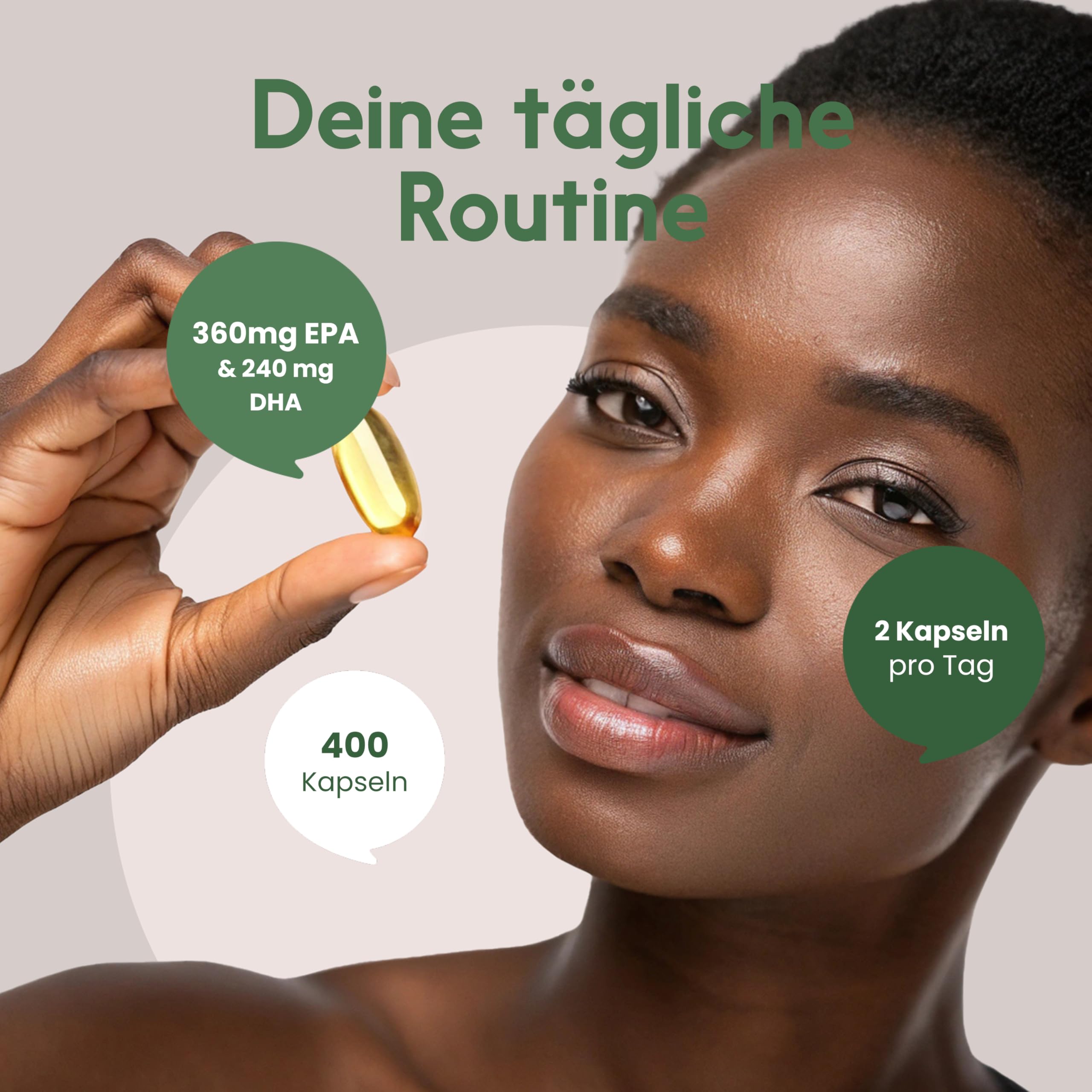 Omega 3 Kapseln Hochdosiert - 400 Kapseln mit 2000mg - EPA 360mg & DHA 240mg Fischöl pro Tagesportion - Omega 3 Fettsäuren Kapseln, produziert in Deutschland Laborgeprüft - Verpackung kann variieren