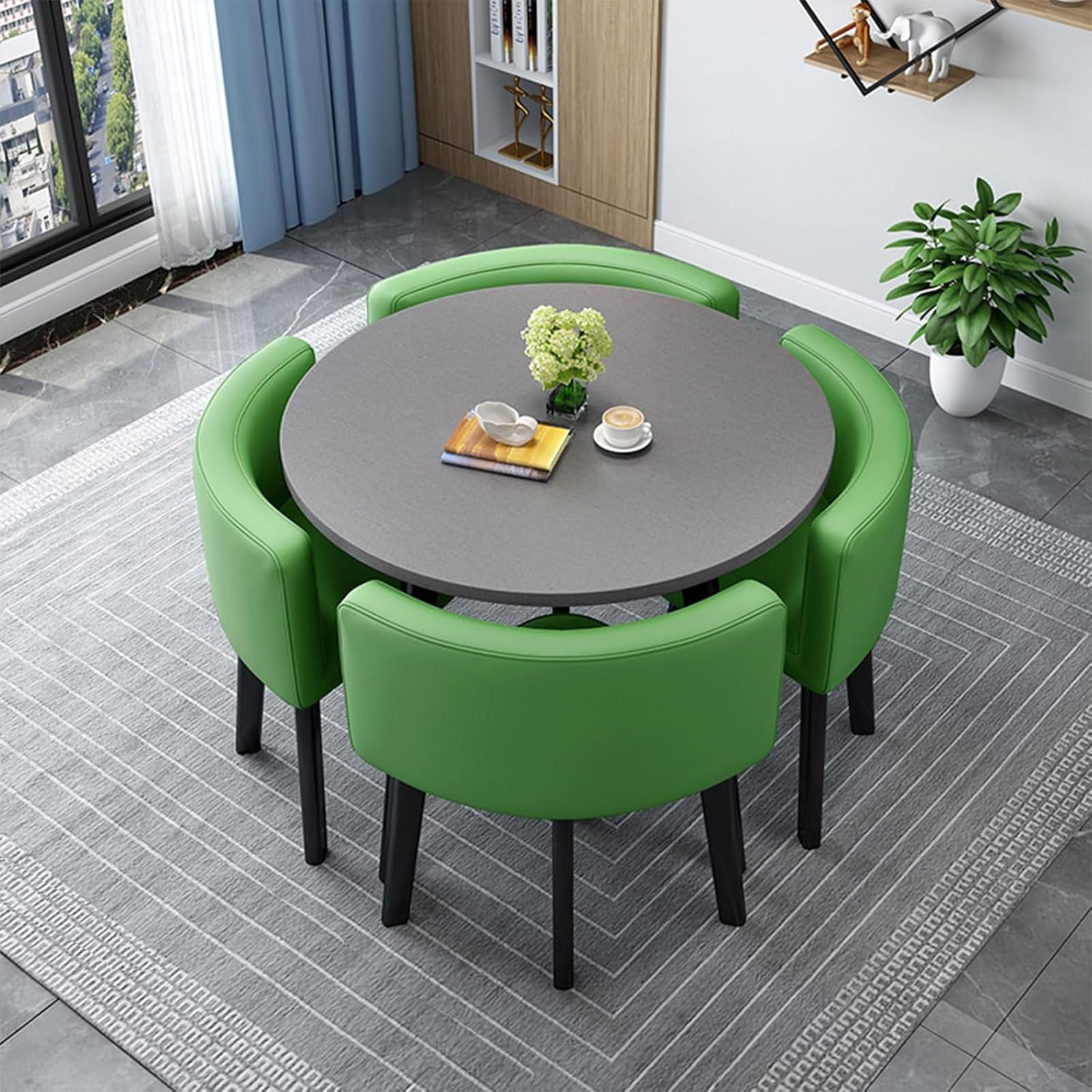 ASerZenith Dining Room Table And Chairs Set For 4 Round/Square Furniture Conference Room Table Modern Office Reception Room Club Table Business Negotiation Table And Chair Combination,12