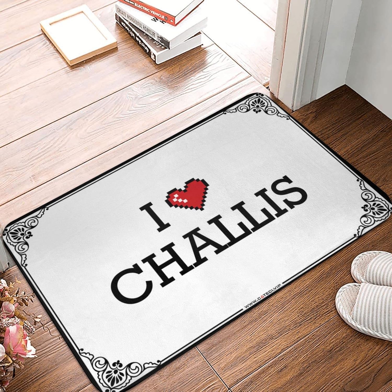 Outdoor Front Door Rug I Love Challis Doormat Outdoor Floor Mat Bathroom Rug Sets (Color : Colour, Size : 65X90CM)