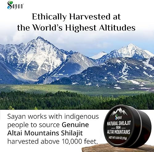 Miniatura 3 de Sayan Pure Authentic Altai Shilajit Resina  0.51 onzas, suministro de 2 meses  Suplemento de ácido fúlvico orgánico de alta eficacia para mujeres y