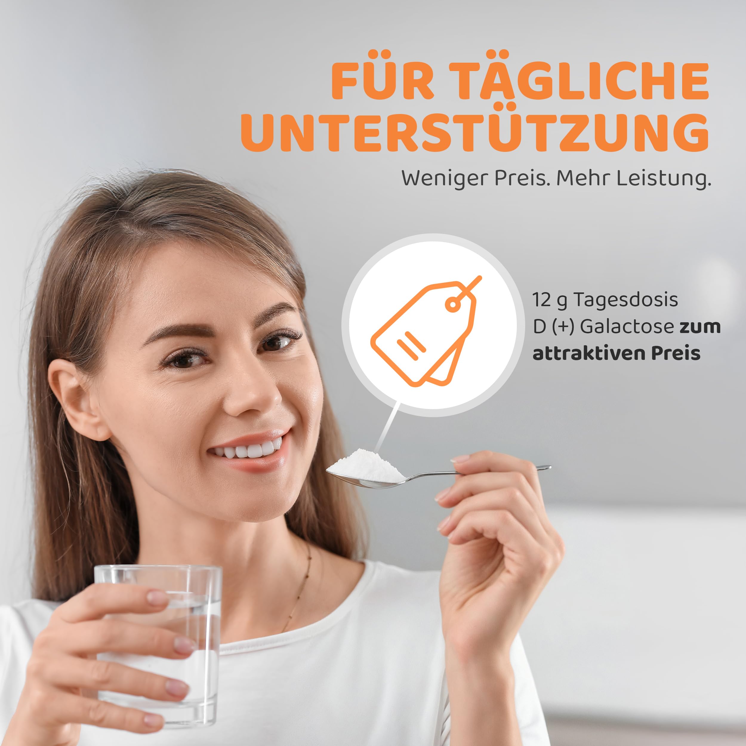 vitaworld D(+) Galactose Pulver, 3 Dosen (je 500g) | 120-Tagesvorrat, Einfachzucker für das Gehirn, ohne Zusätze, vegetarisch, glutenfrei und laktosefrei