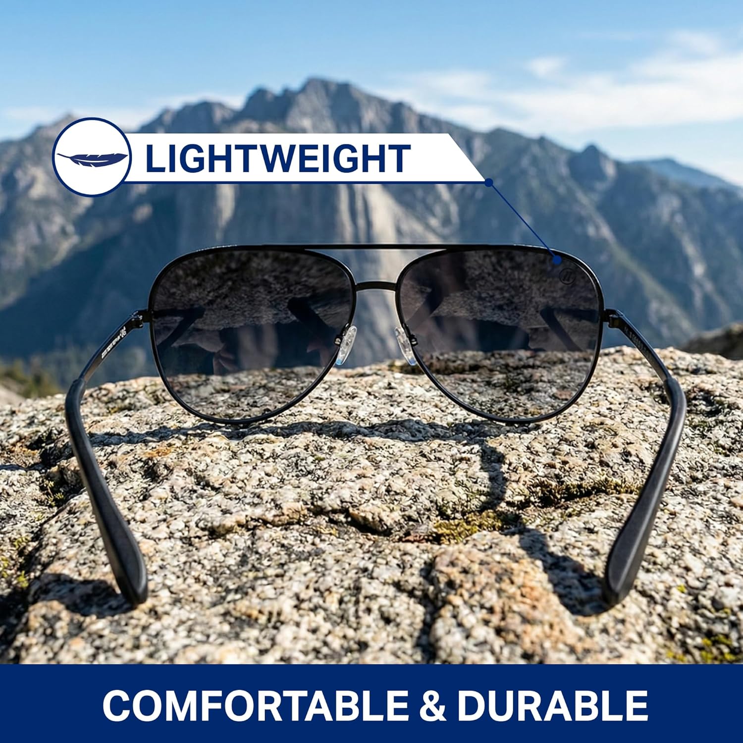 Blenders Eyewear Shadow – Polarized Sunglasses – Modern Aviator-Style, Metal Frames – 100% UV Protection – For Men & Women