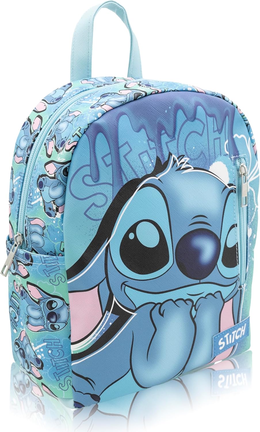 Disney Stitch Mini Backpack for Kids | Cute Small Blue PU Leather Backpack Purse | Stitch Bag School Gift and Everyday Use | Ages 3+