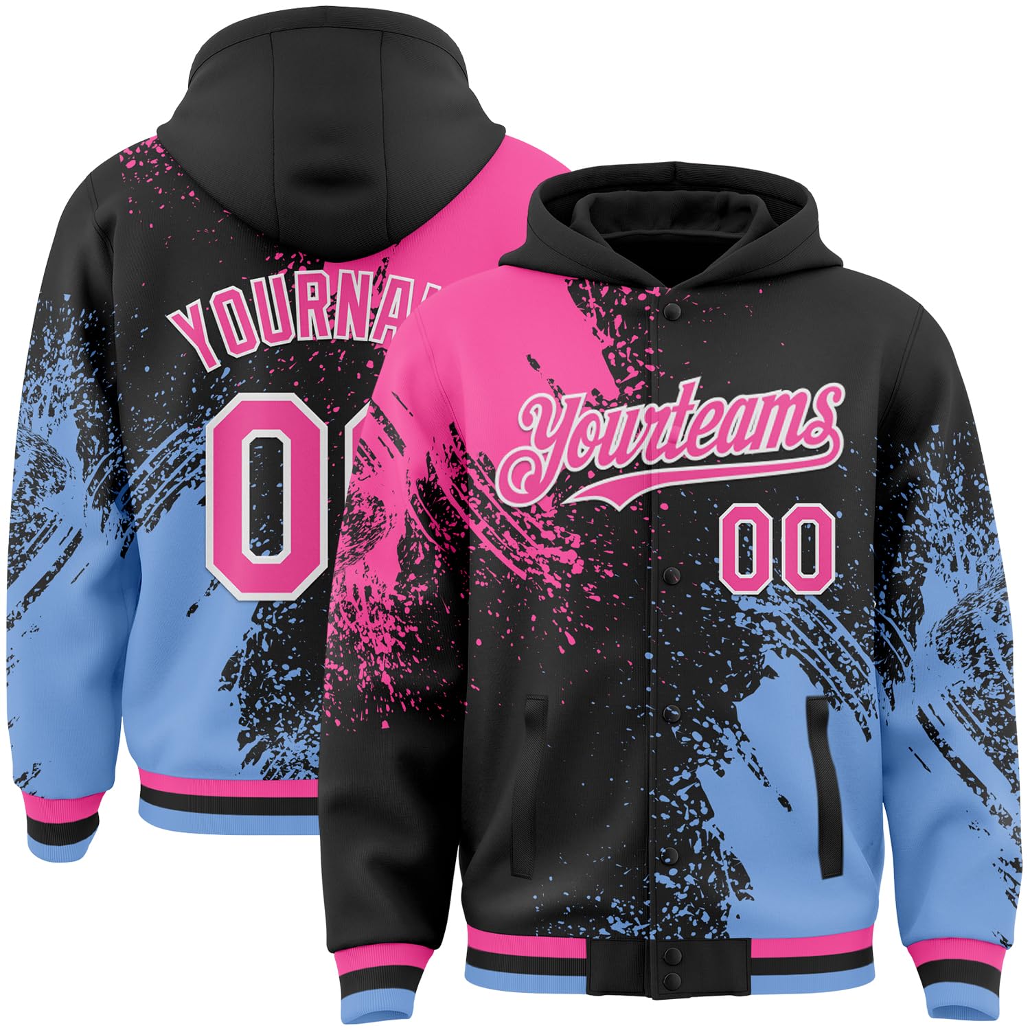 Custom Baseball Team Hooded Jacket Personalized Novelty Varsity Jackets Bomber Jerseys for Men Women Boys Girls