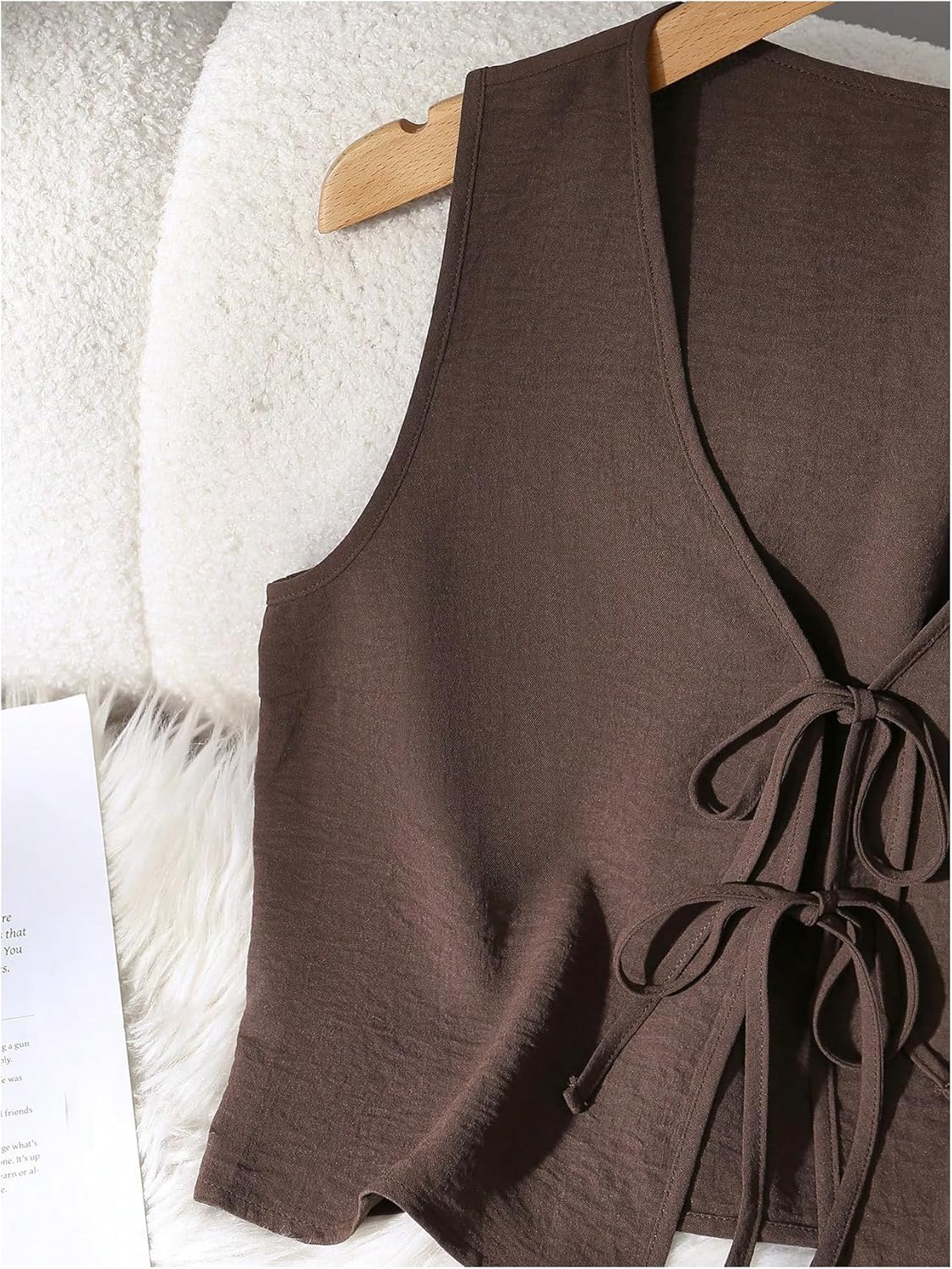 GORGLITTER Women's 2 Piece Shorts Sets Tie Front Crop Tank Top and Shorts Outfits Beach Vacation Clothes - Image 4