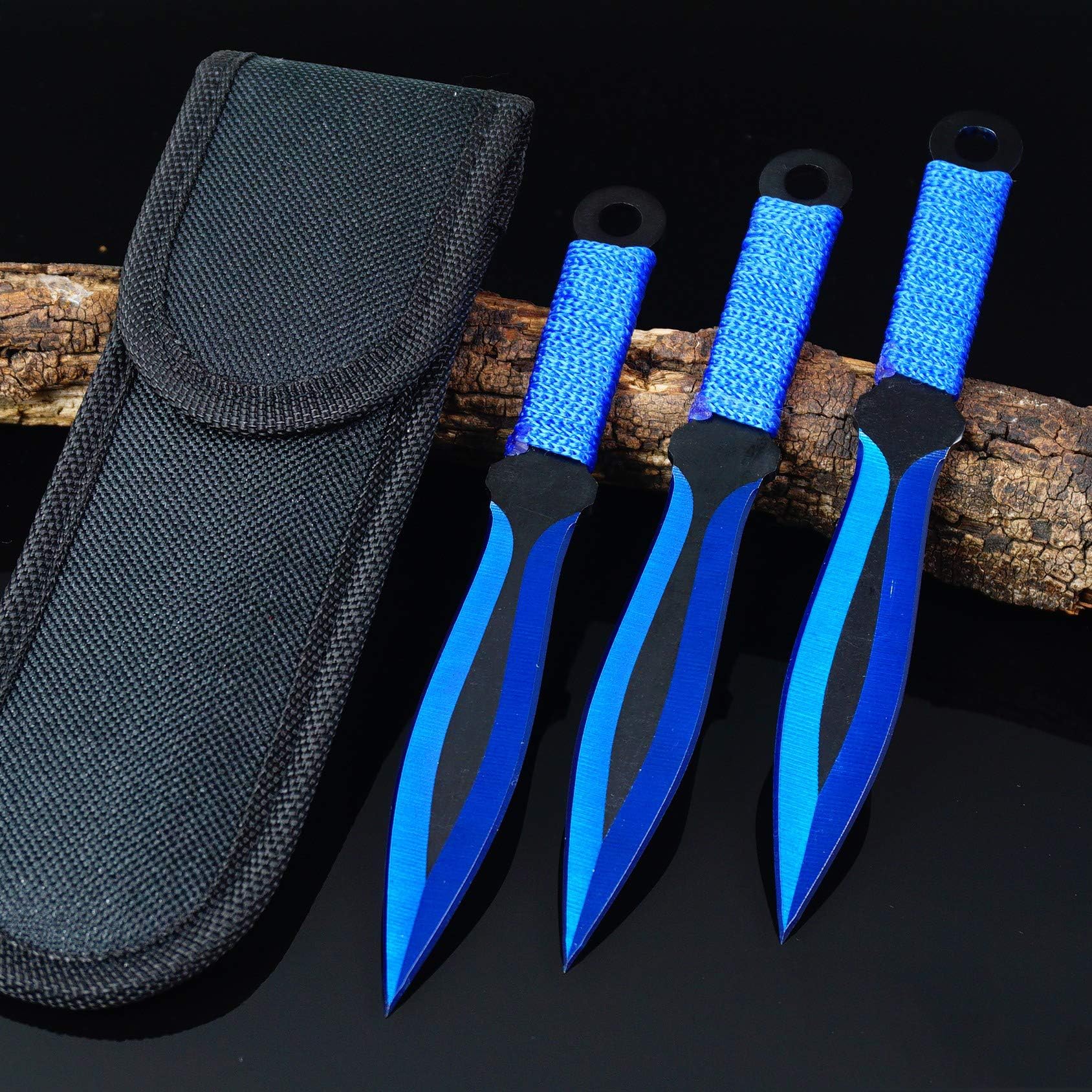 KCCEDGE BEST CUTLERY SOURCE Tactical Knife Set - 6.5" Fixed Blade Hunting & Survival Knives - Razor Sharp Edge - Camping Accessories - Tactical Gear 73987