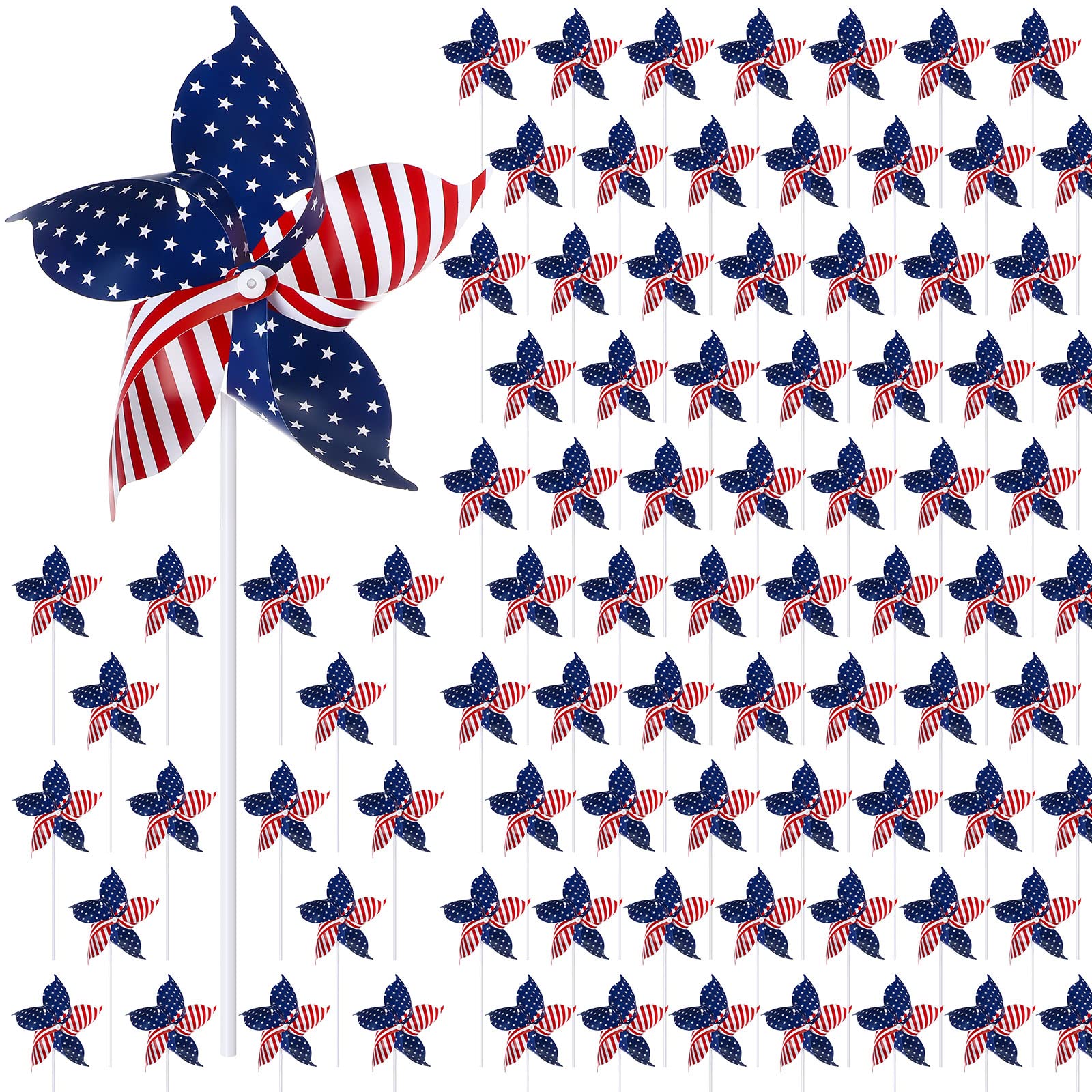 160 Pcs American Flag Patriotic Pinwheels 4th of July Decorations Red ...