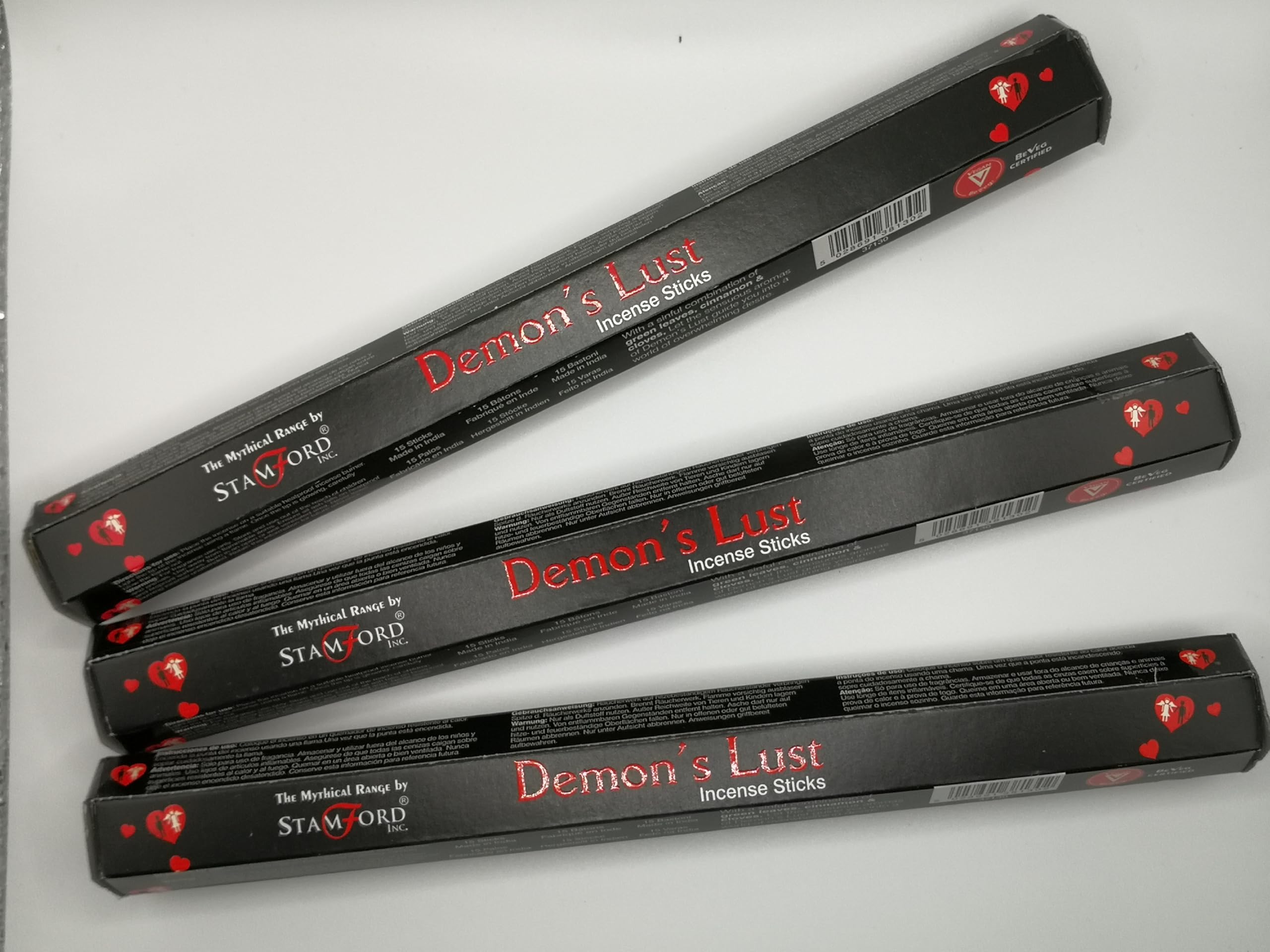 3 Packs of Stamford Black Range Incense Sticks Pack of 15 - Demons Lust
