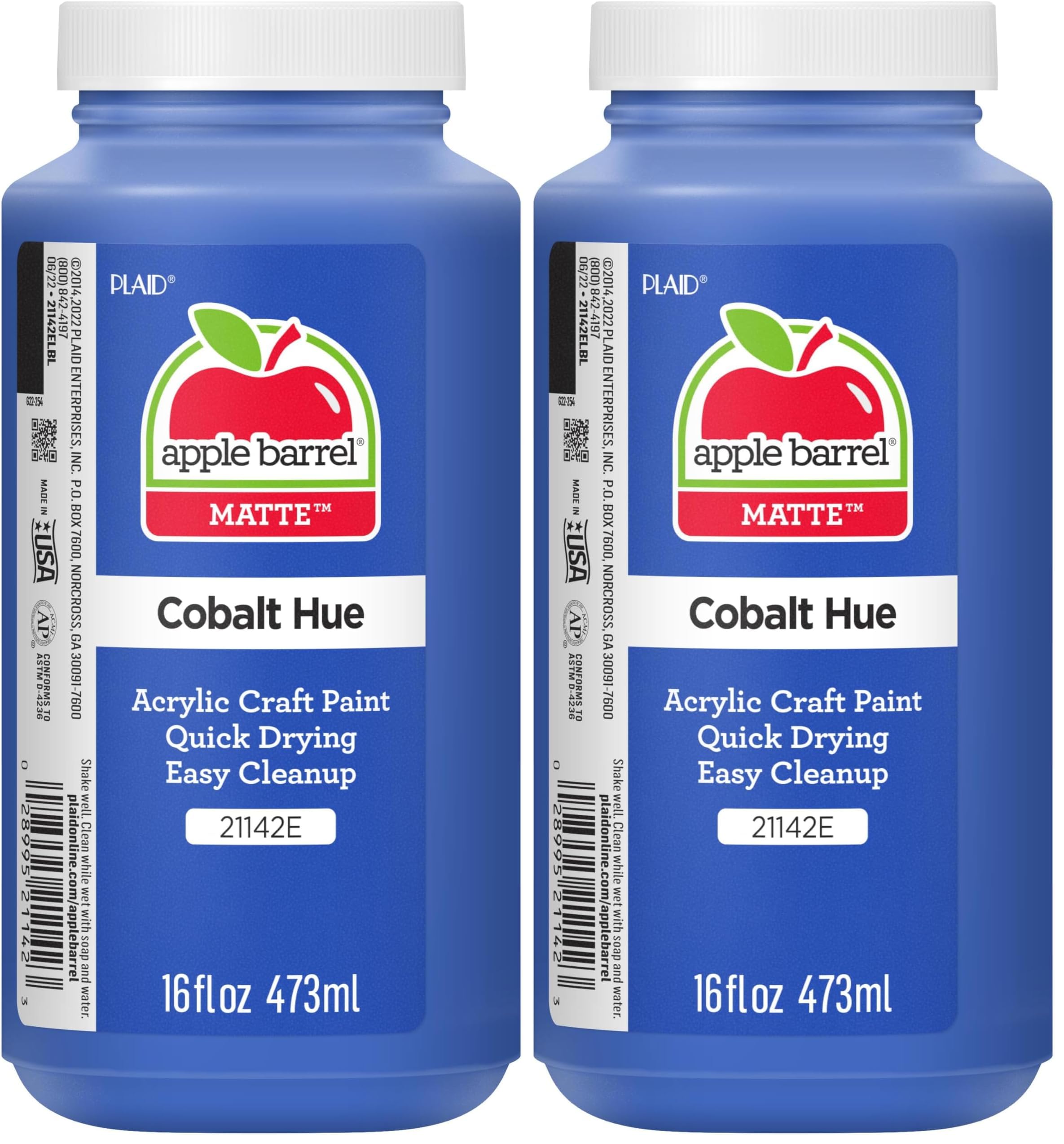 Acrylic Paint in Assorted Colors (16 Ounce), 21142 Cobalt Blue (Pack of 2)
