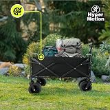 Hypermotion Carrello Spiaggia Pieghevole 100l, Carrellino con Ruote Grandi Girevoli a 360°, Carrello da Giardino 120 kg, Chiusura rapida, Carretto Spiaggia, Resistente agli Agenti Atmosferici - 5
