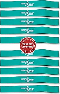 Dittmann Juego de 10 bandas elásticas para fitness, color amarillo, ligero, rojo, medio, verde, fuerte resistencia