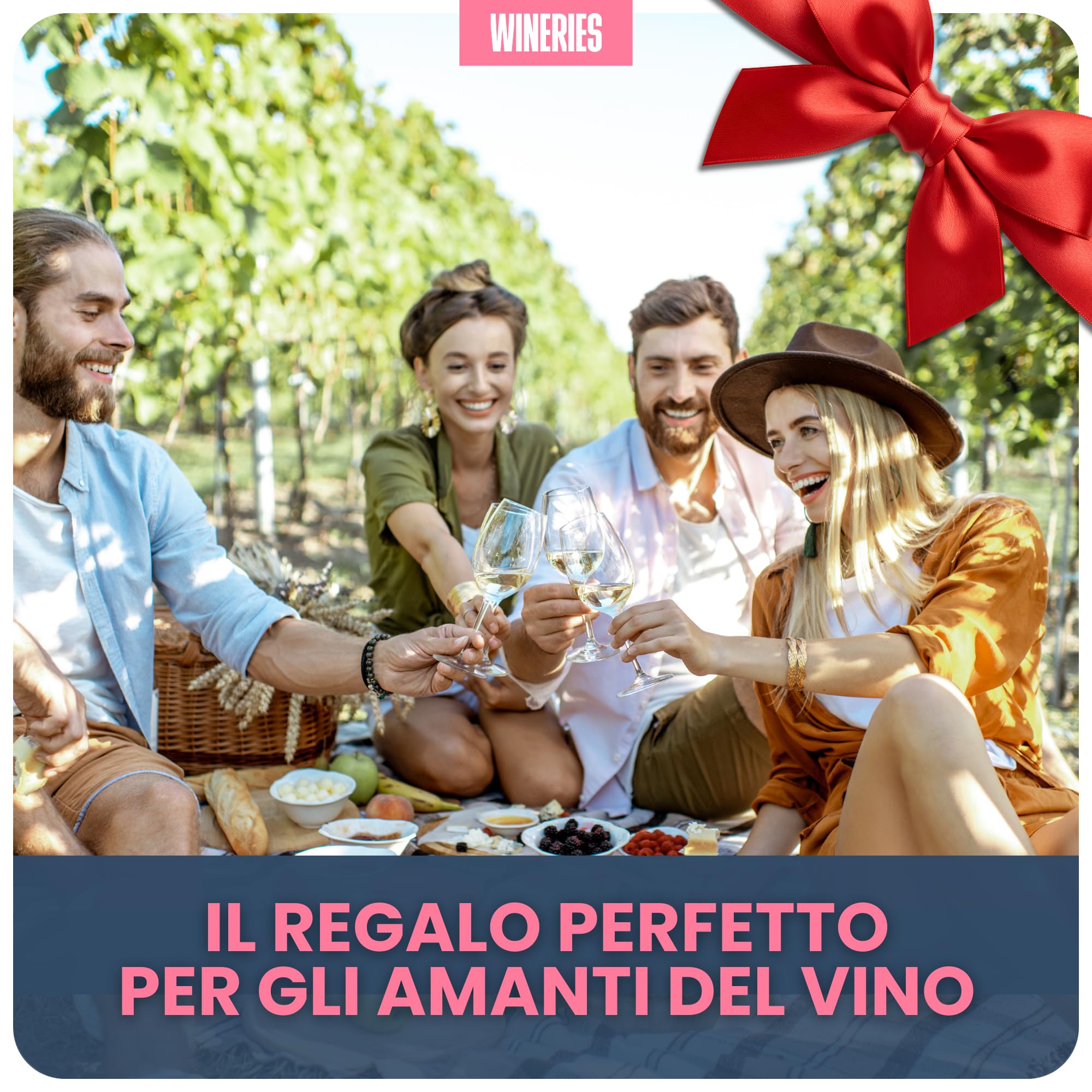 Cofanetto Regalo Degustazione di Vino in Cantina, Visita Guidata in Cantine e Vigneti Italiani – Voucher 12 Mesi - Idea Regalo per Amanti del Vino