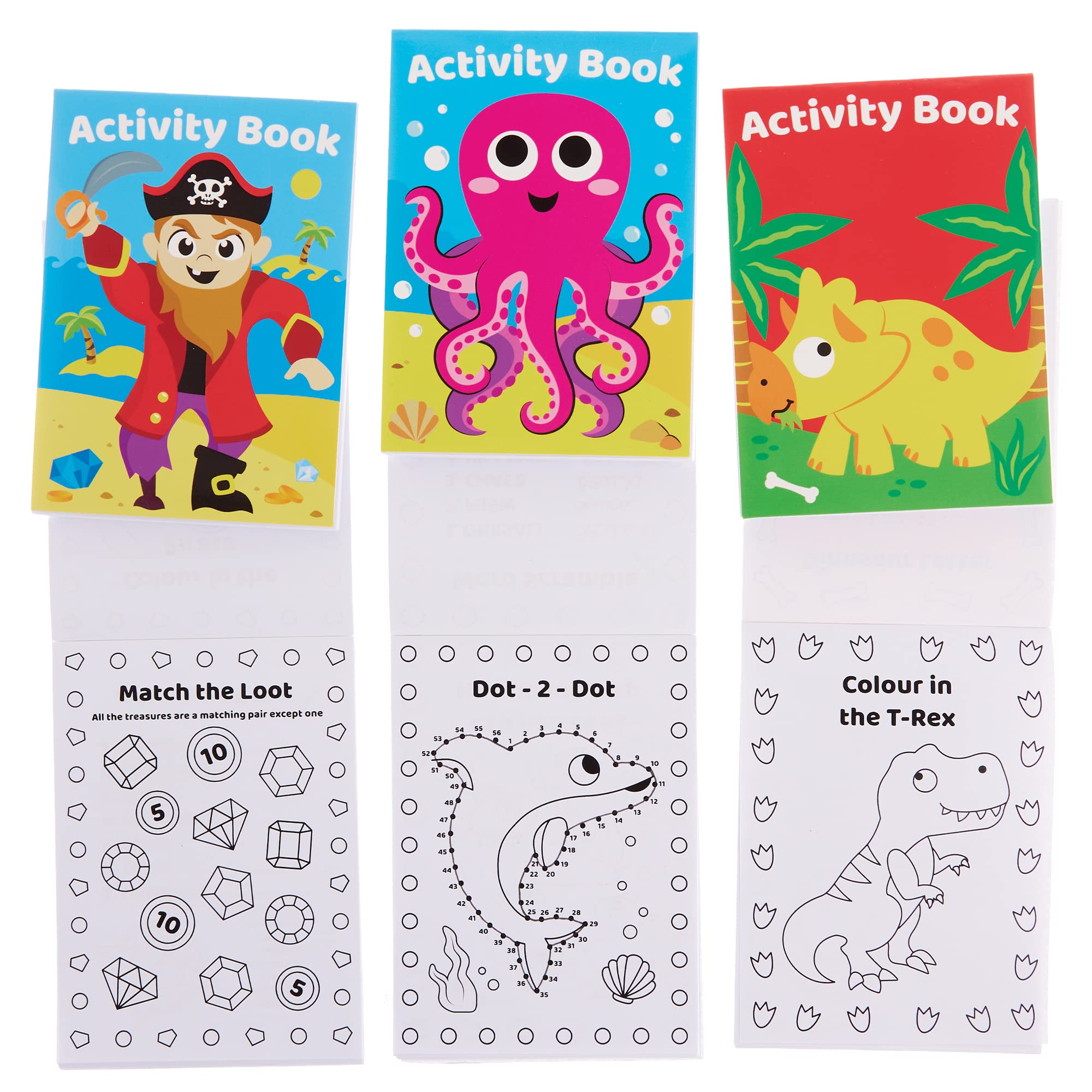 Baker Ross FX832 Mini Activity Books - Pack of 12, Entertaining Activity Books for Kids