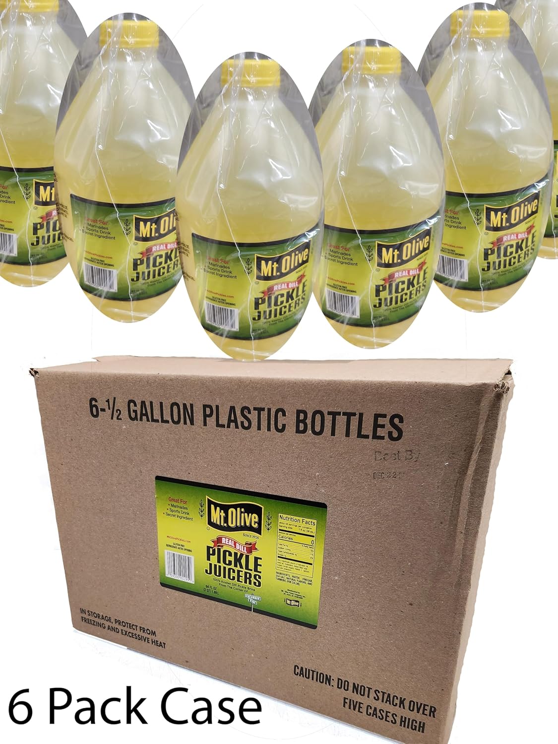 Mt. Olive Pickle Juice 100% Kosher Dill Pickle Brine, 64 Ounce Bottle (Pack of 6)