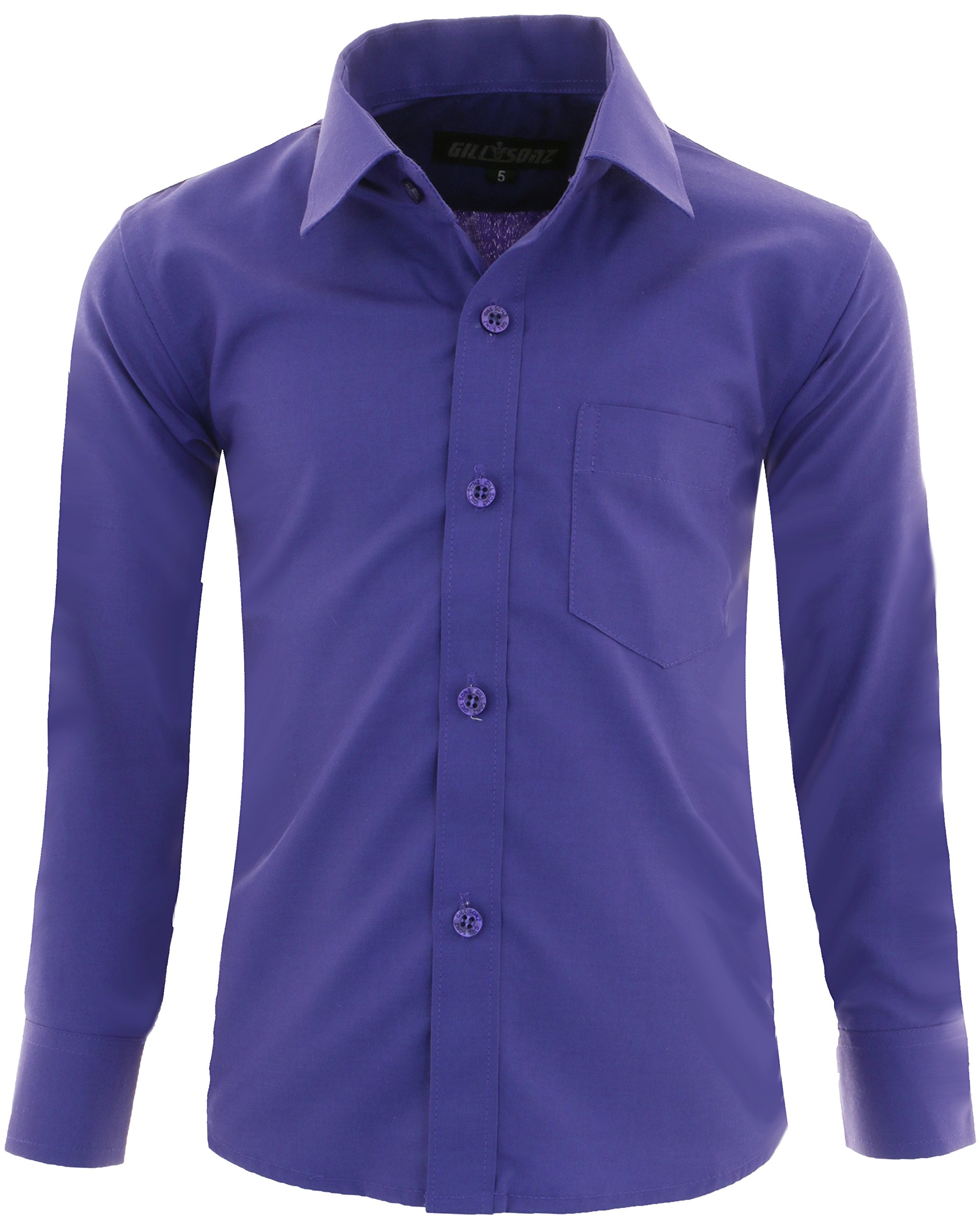 GILLSONZ A1vDa - Camisa de manga larga para niños, fácil de planchar, 9 colores, talla 86-170