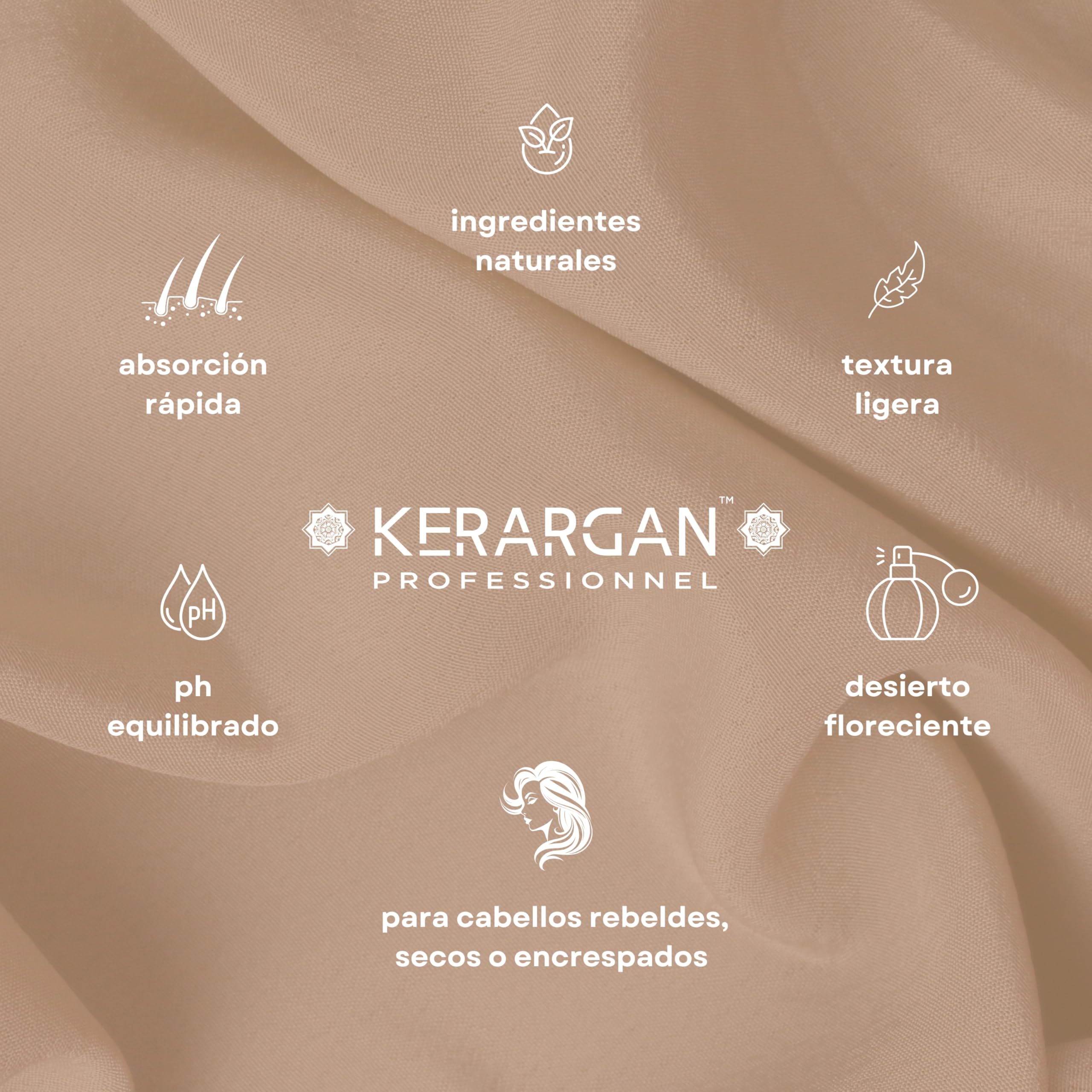 Kerargan - Trío Disciplinante Champú, Mascarilla & Leave In con Aceite de Argán para Cabellos Indisciplinados, Secos y Rizados - Combate el Frizz & Desenreda - Sin Sulfatos, GMO,Silicona-2x500ml+350ml | Champú, mascarilla y acondicionador sin aclarado, ru