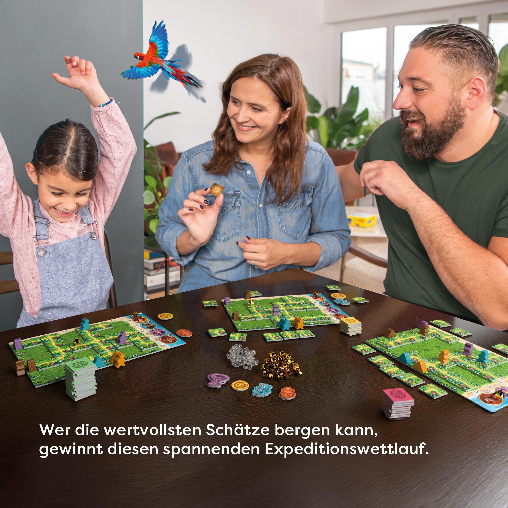 HABA Karuba – Abenteuer-Brettspiel für 2–4 Spieler ab 8 Jahren – Fesselndes Lege- und Strategiespiel im Dschungel mit Tempeln und Schätzen – 2012208001