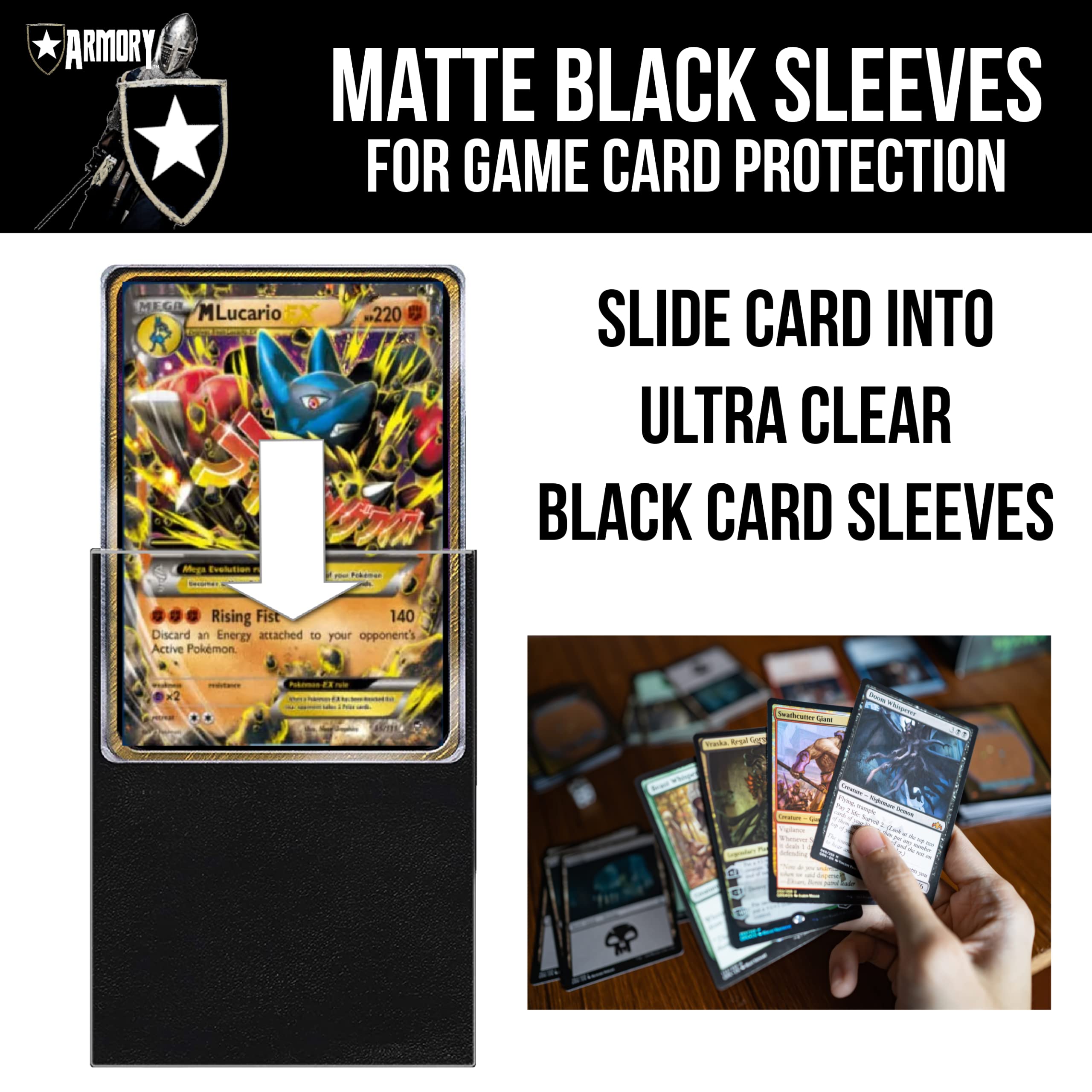 ARMORY Pack Matte Black Deck Card Sleeves