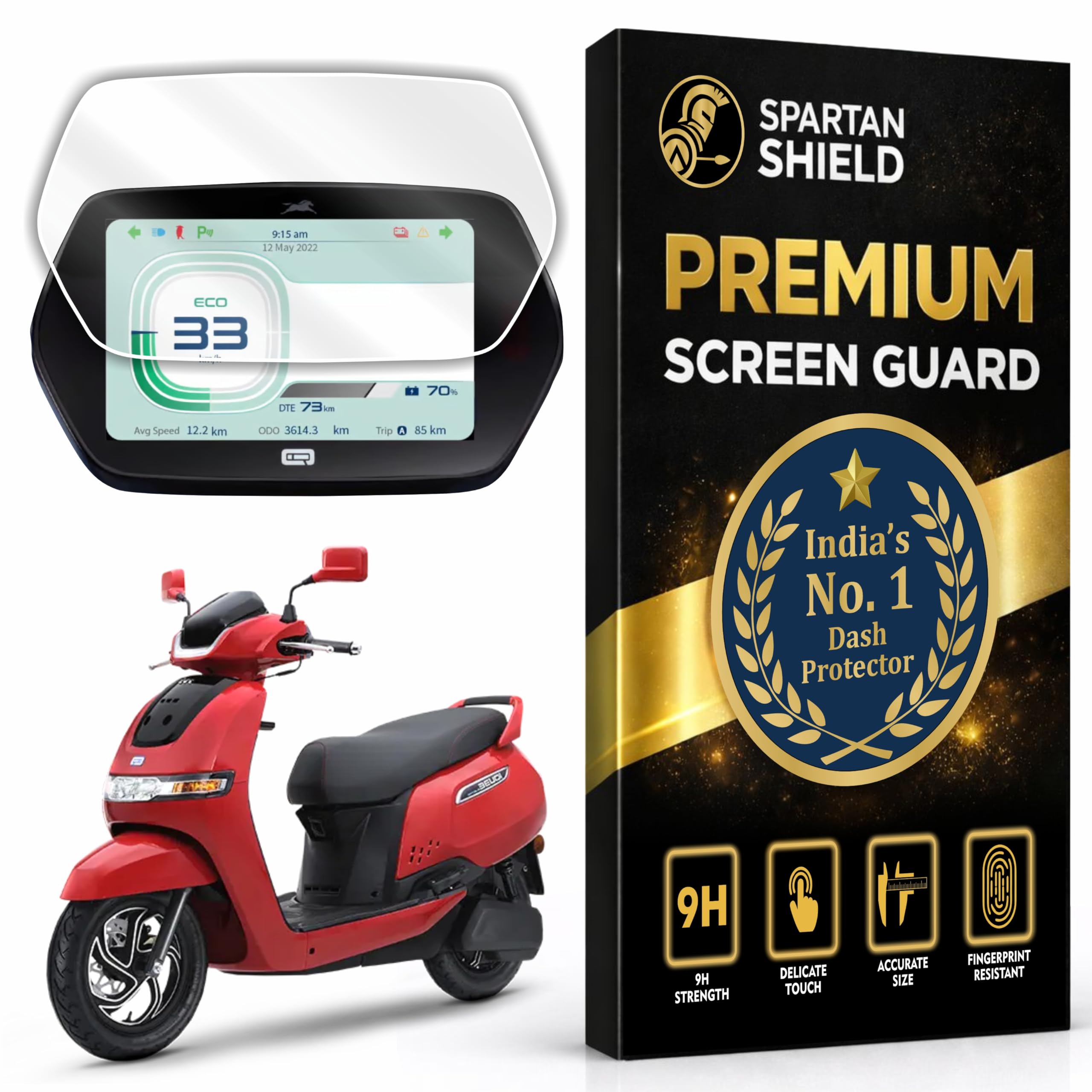 Screen Guard For TVS iQUBE S & iQUBE ST (2023+) Electric Scooter || 7 Inch Instrument Cluster Display Protector || Anti Scratch | Water Resistant | HD Clarity || Bubble Free || Indie STD 6-inch Digital Instrument Cluster Film || TVSiQube Bike Meter Accessories 2026 [NOT TEMPERED GLASS]