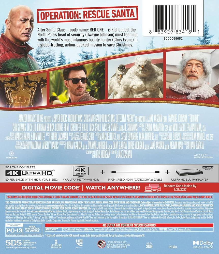 Amazon.co.jp | RED ONE (4K ULTRA HD/DIGITAL) DVD・ブルーレイ