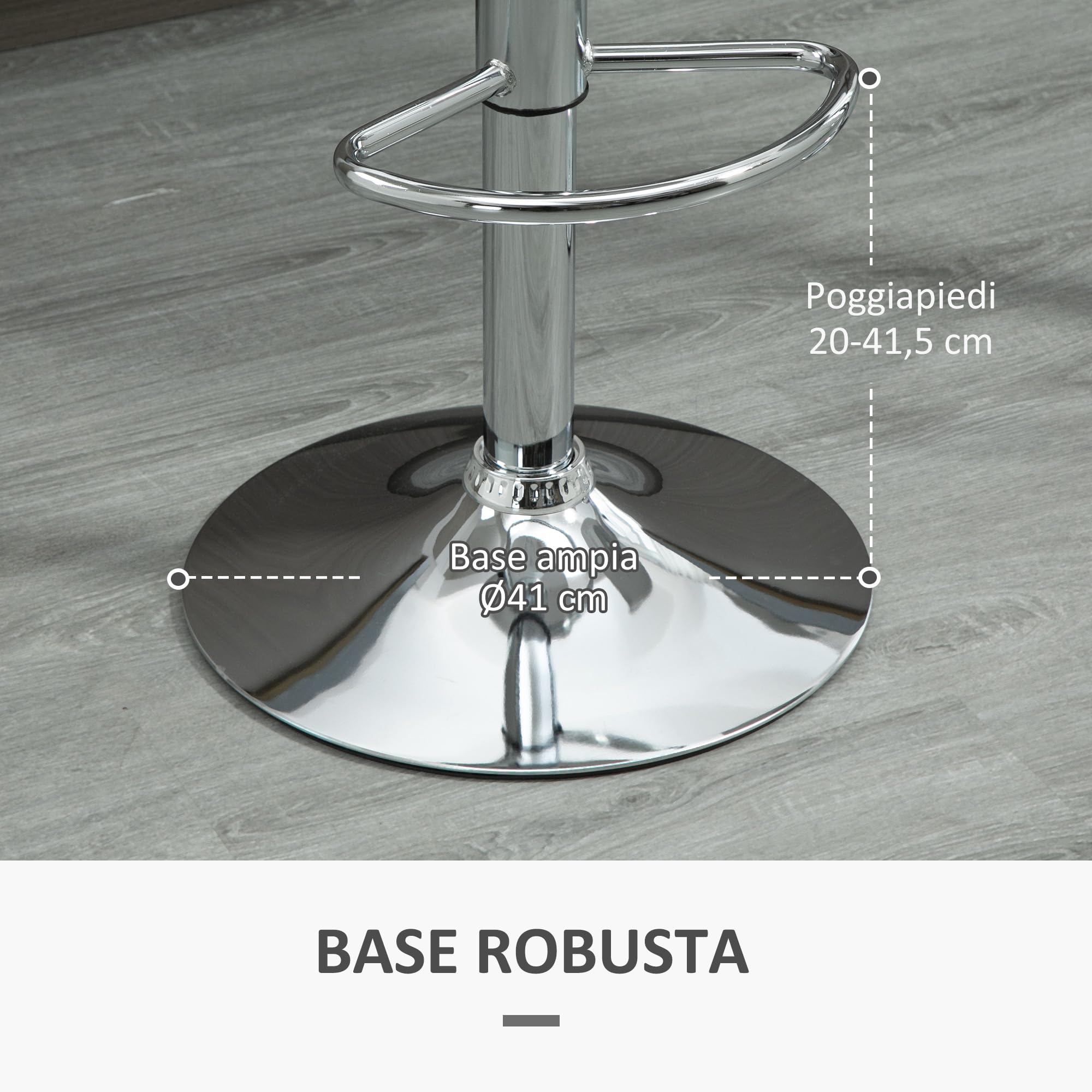 HOMCOM Set 2 Sgabelli Bar con Altezza Regolabile con Schienale Bianco | Sedie Bar Alte in PU, con Schienale, Poggiapiedi e Seduta Morbida, Struttura in Acciaio, Girevoli a 360°, per Penisola