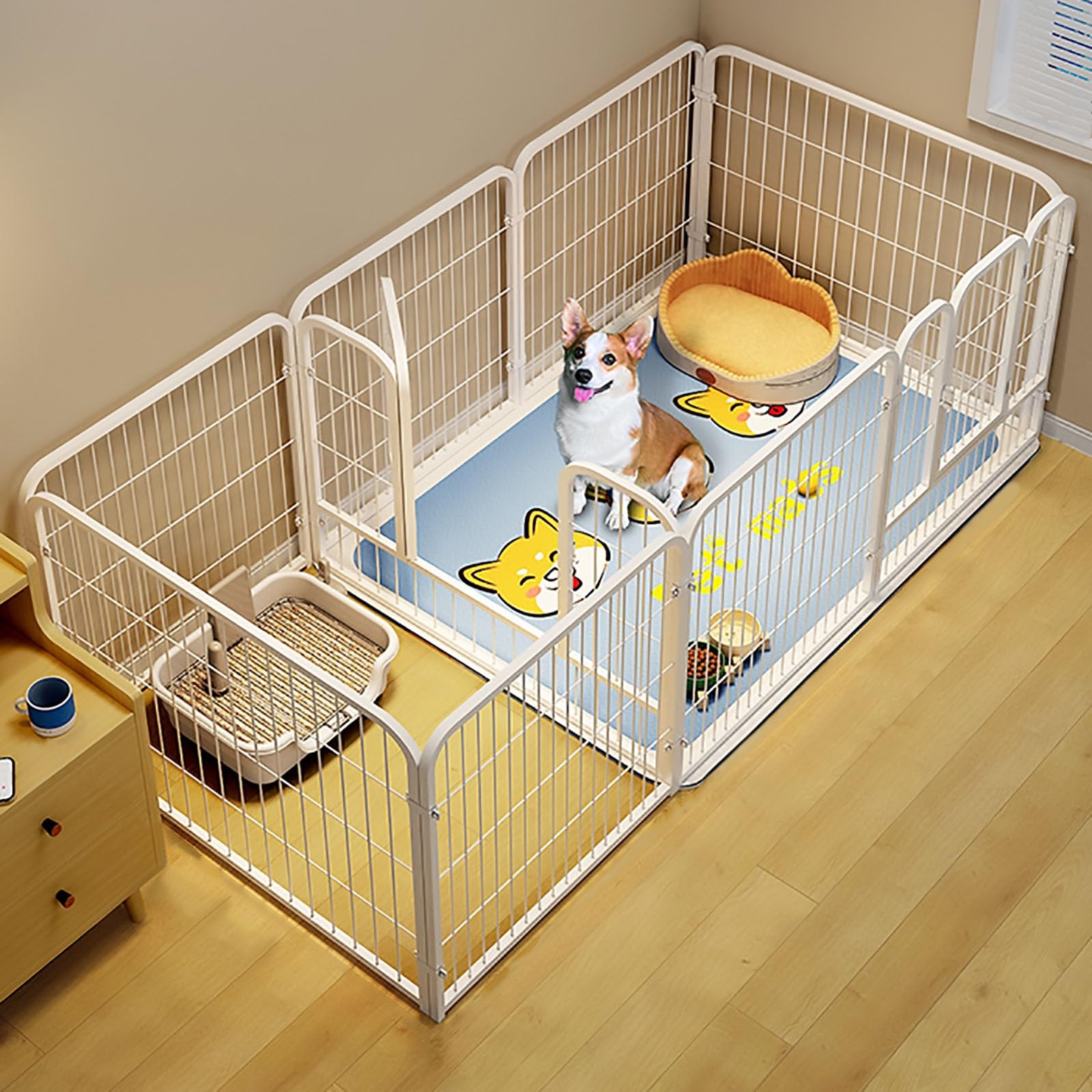 Amazon | 強化角管犬用フェンス、ペット囲い、小動物用屋内DIY猫犬 