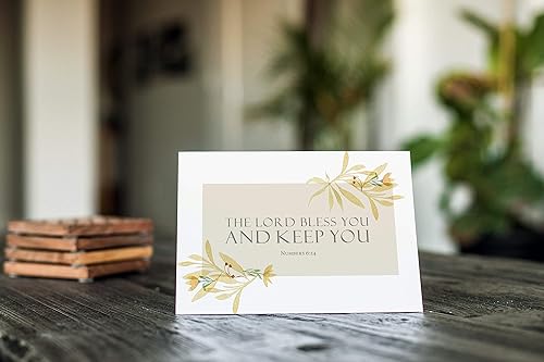 Miniatura 5 de Tarjetas de agradecimiento religiosas con versículo de la Biblia, diseño de acuarela de las Escrituras, paquete de 24 unidades, rectangular