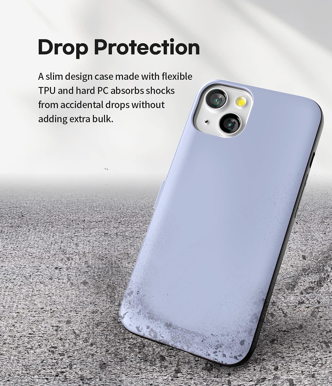 GOOSPERY Magnetic Door Bumper Compatible with iPhone 13 Case, Card Holder Wallet Easy Magnet Auto Closing Protective Dual Layer Sturdy Phone Back Cover - Purple