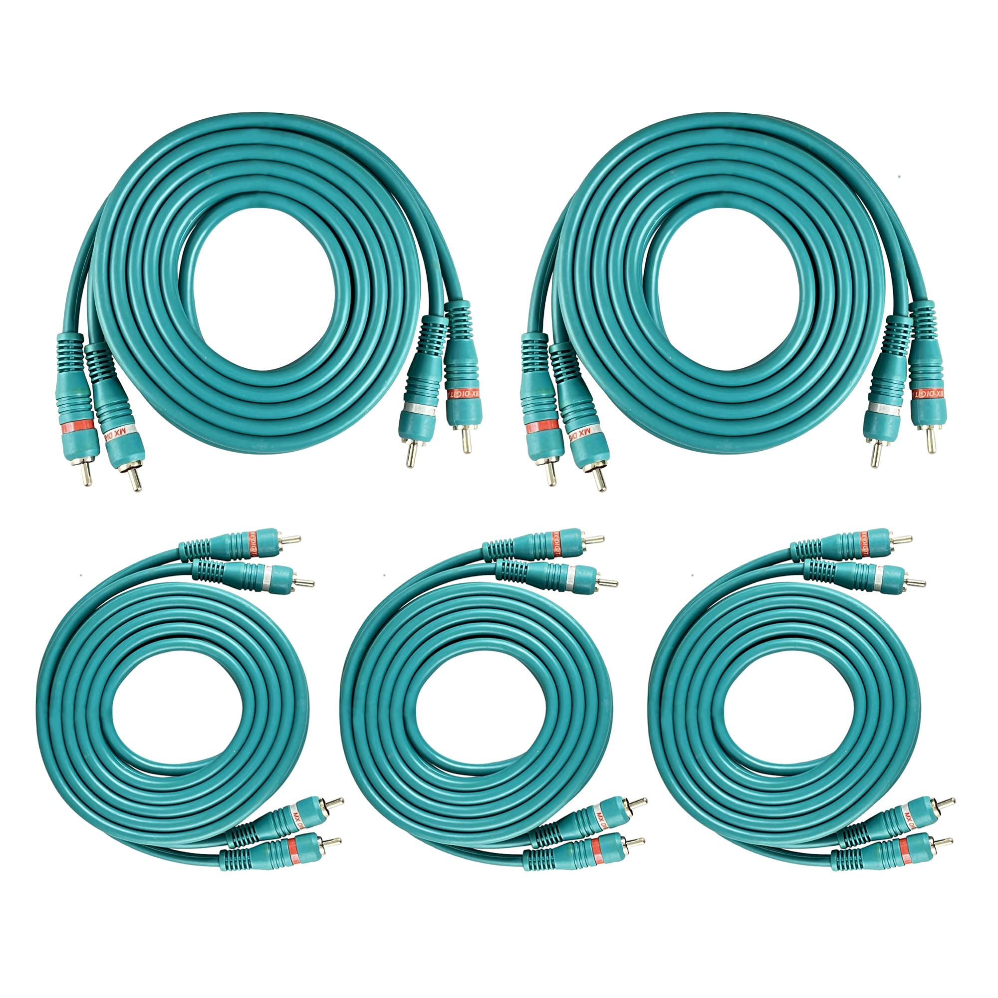 MX 2 RCA MALE / 2 RCA MALECORD HIGH RESOLUTION OFC CABLE(G.P.) 5M(797_PACKOF5)