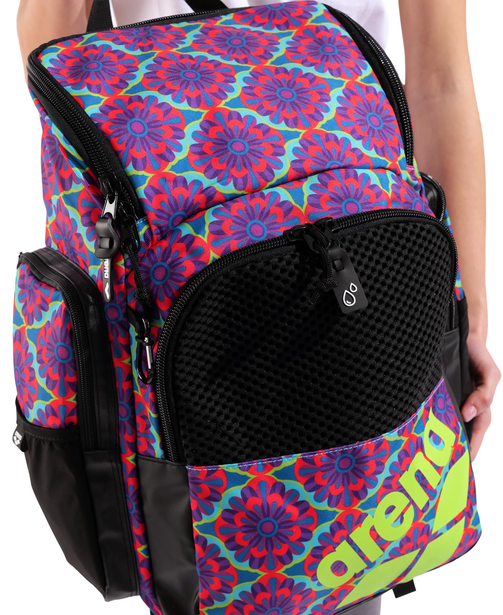 ARENA One Go - Mochila de natación, atleta, deportes, gimnasio, multideporte, tamaño mediano, equipo de entrenamiento, bolsa de natación, 35 litros, floral