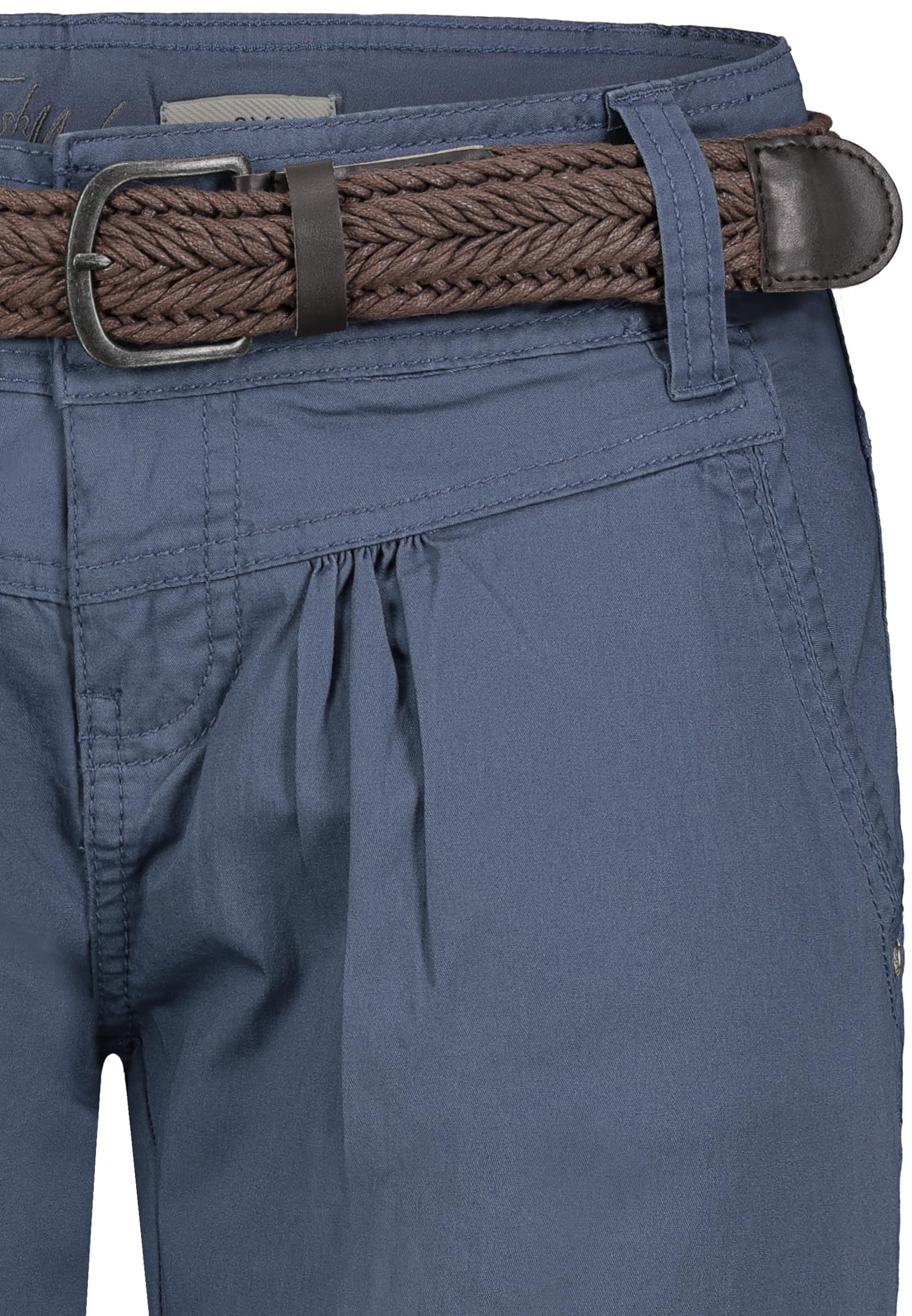 FRESH MADE Damen Bermuda-Shorts im Chino Style mit Gürtel Baumwoll Stretch Twill